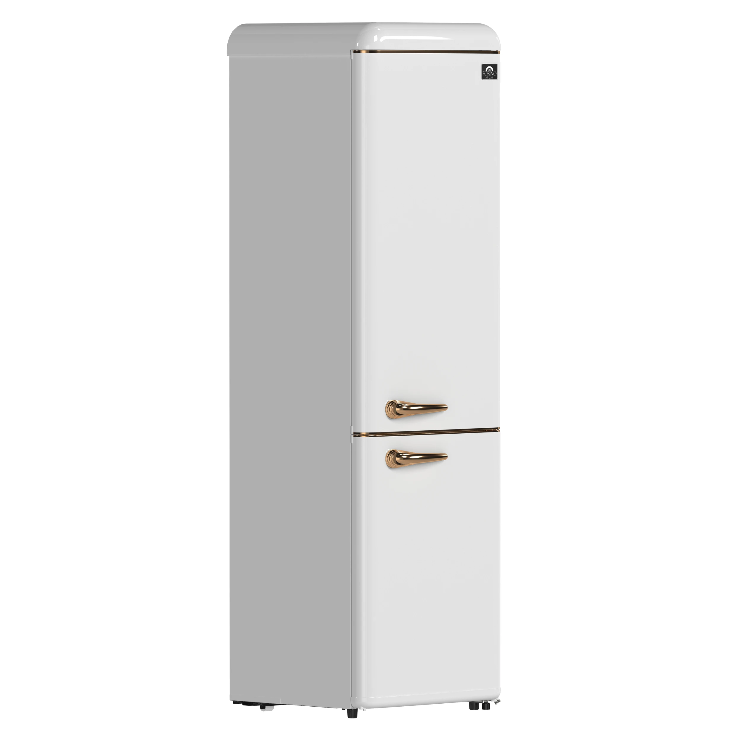 Storico 22-Inch Retro bottom freezer Fridge in , 9 cu.ft, copper-tone handle FFFFD174522WHT