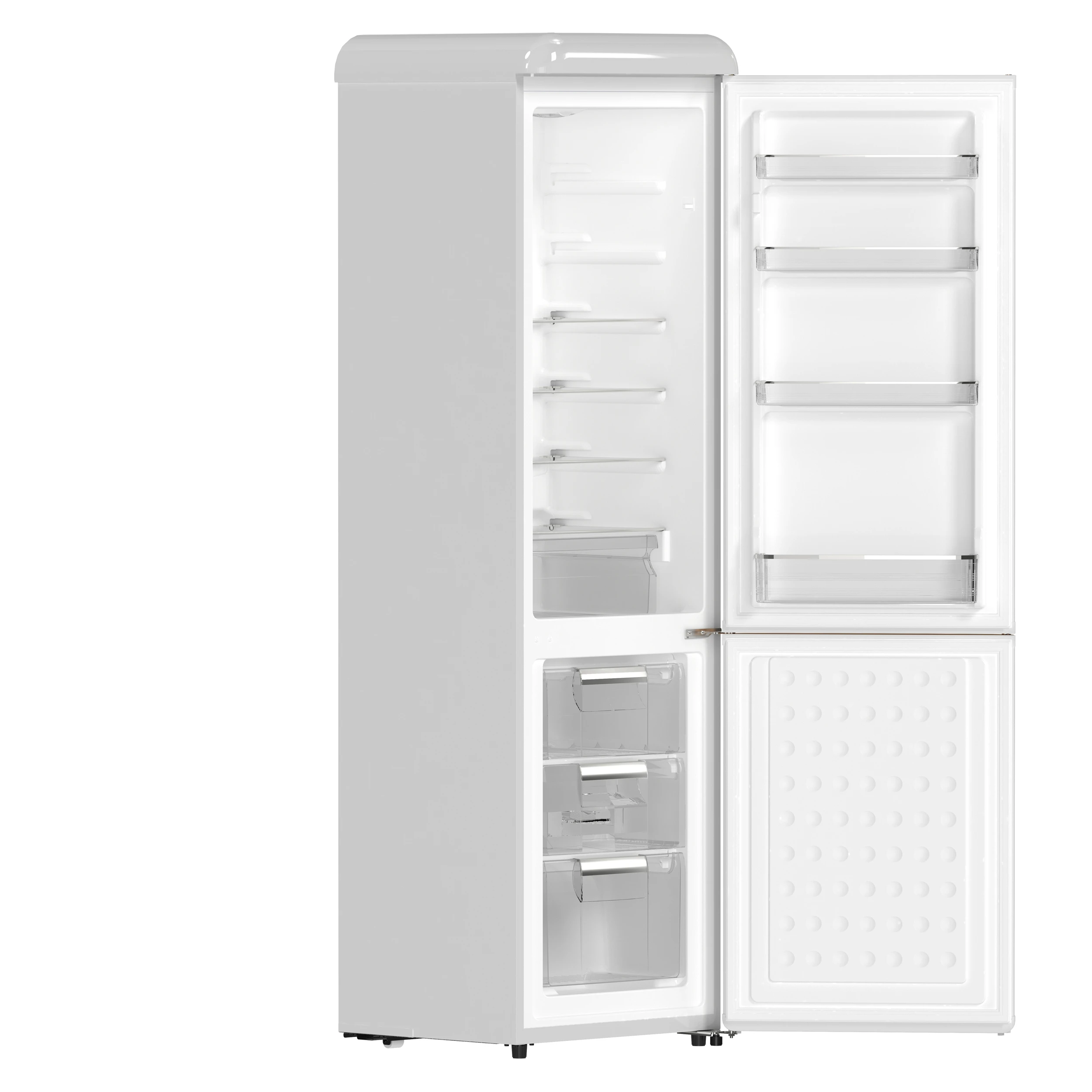 Storico 22-Inch Retro bottom freezer Fridge in , 9 cu.ft, copper-tone handle FFFFD174522WHT