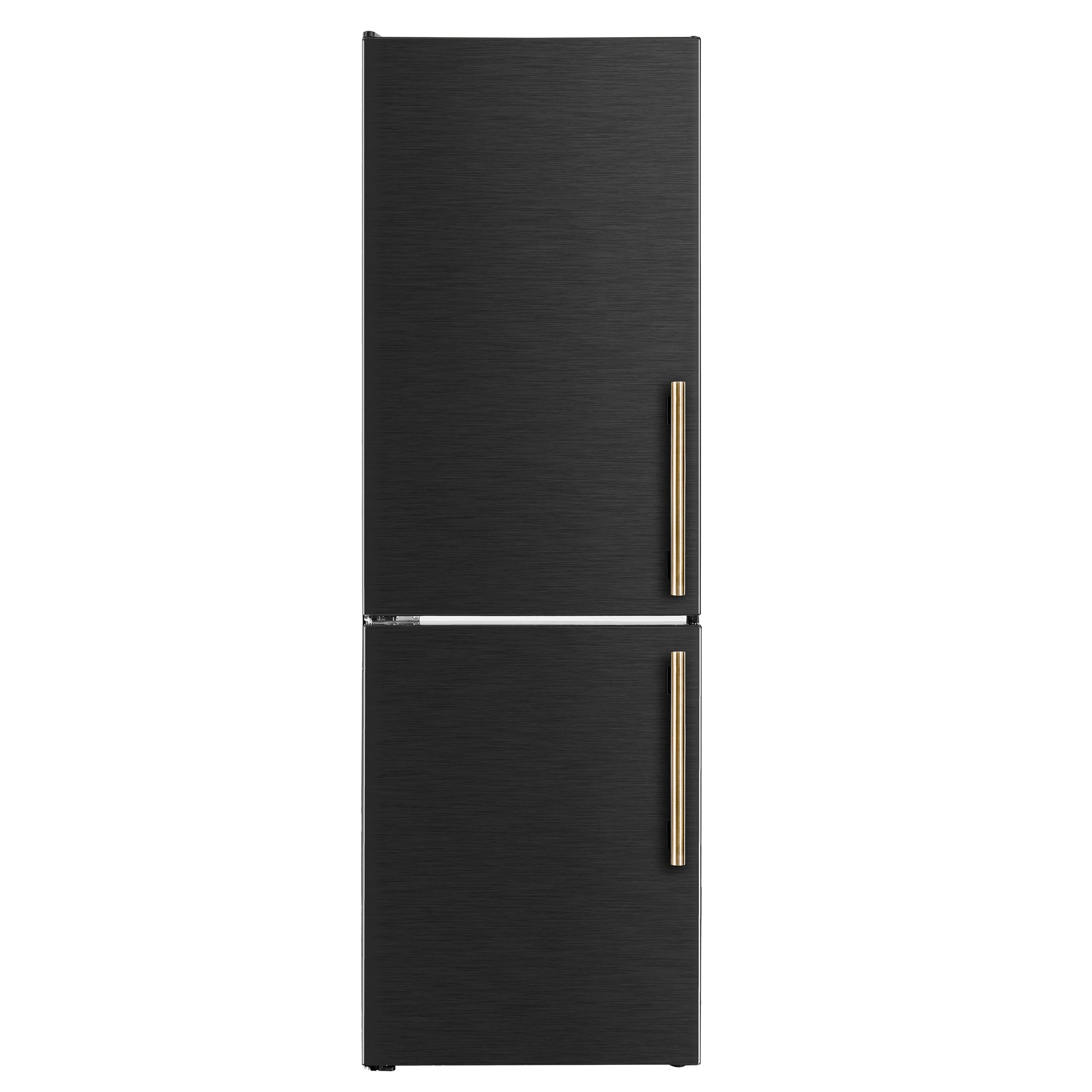 Custodia 24" Bottom Freezer, 10.3 cf., Left Swing, Ice Maker, Total No frost, , Antique Brass handles FFFFD176624BLKLS
