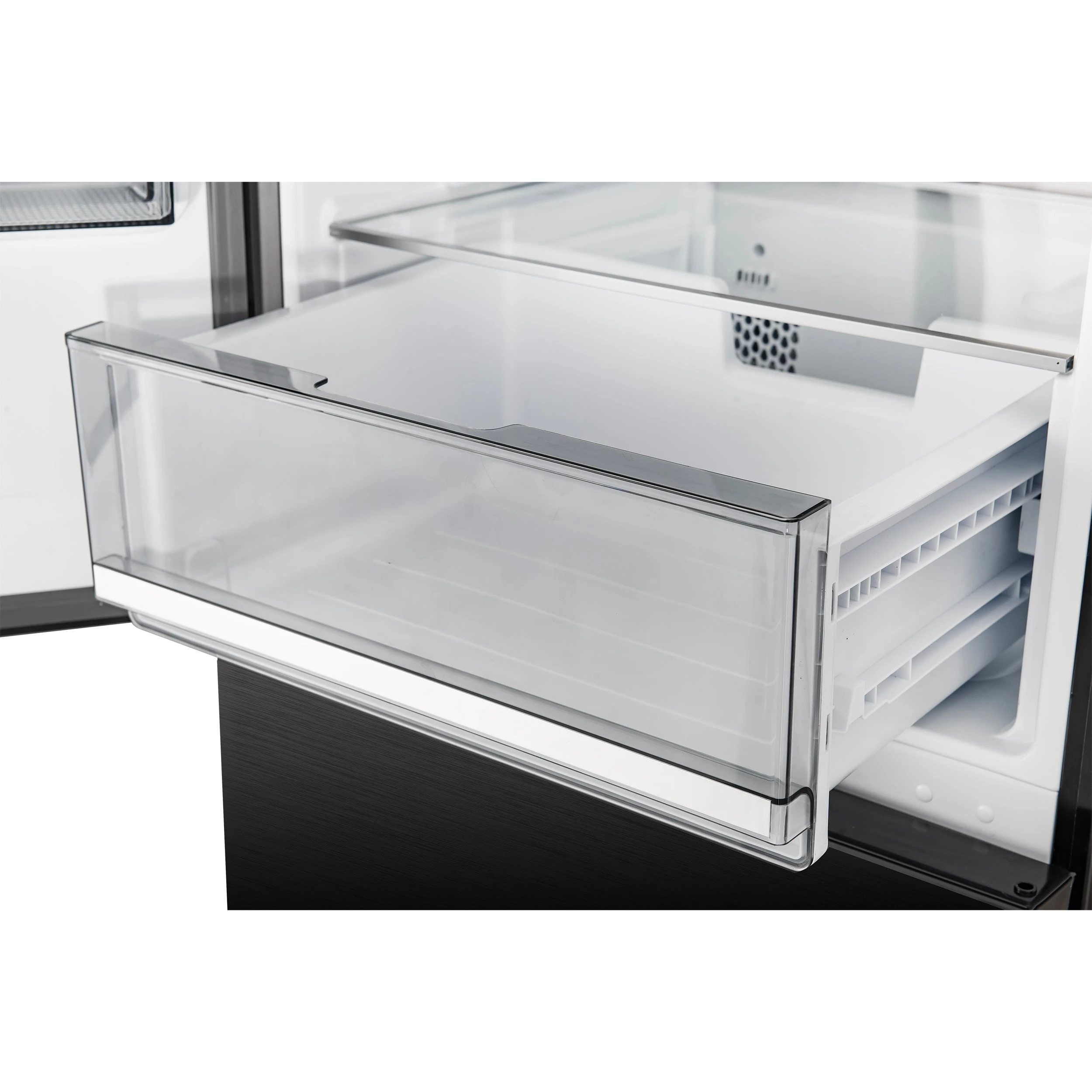 Custodia 24" Bottom Freezer, 10.3 cf., Left Swing, Ice Maker, Total No frost, , Antique Brass handles FFFFD176624BLKLS
