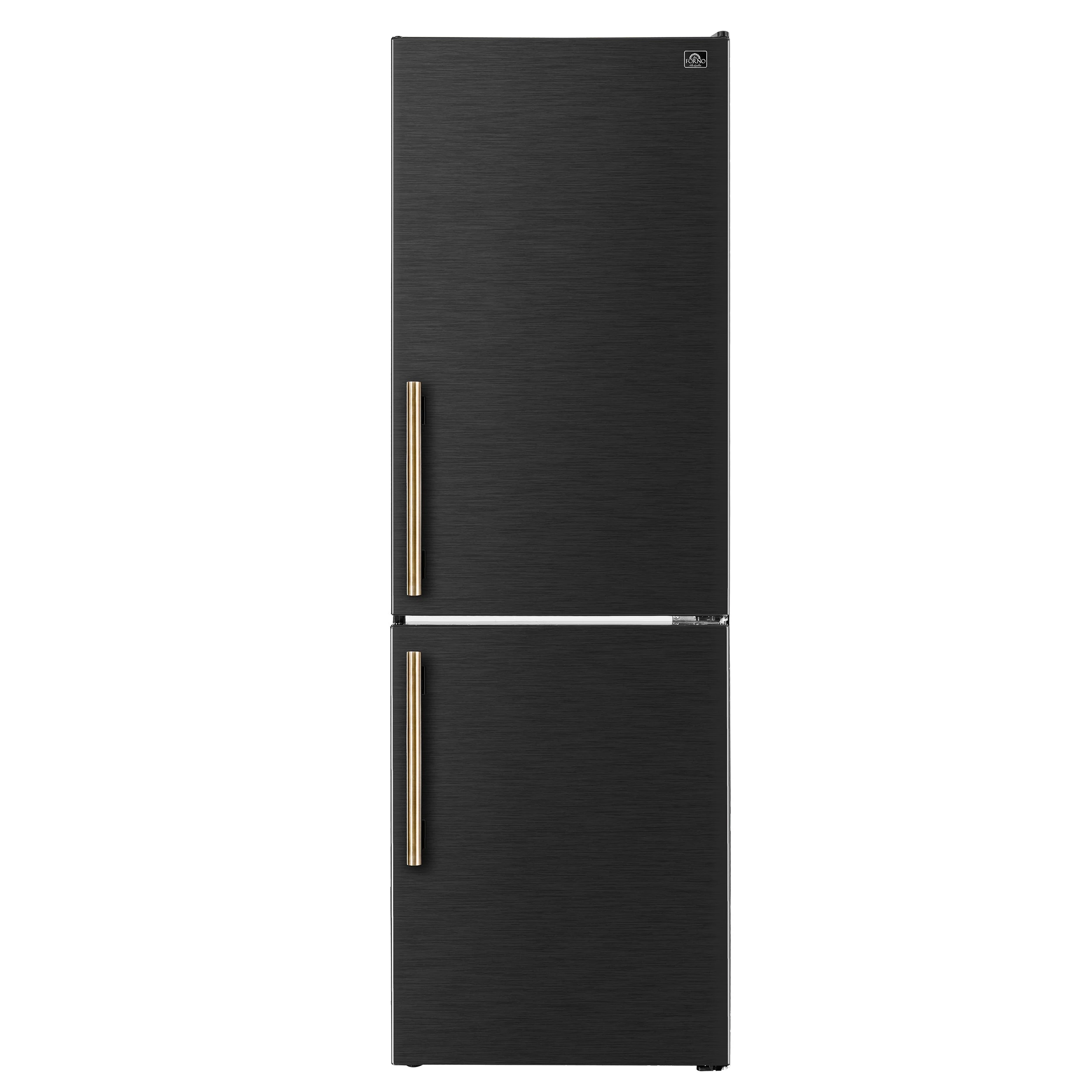 Custodia 24" Bottom Freezer, 10.3 cf., Right Swing, Total No frost, , Antique Brass handles FFFFD176624BLKRS