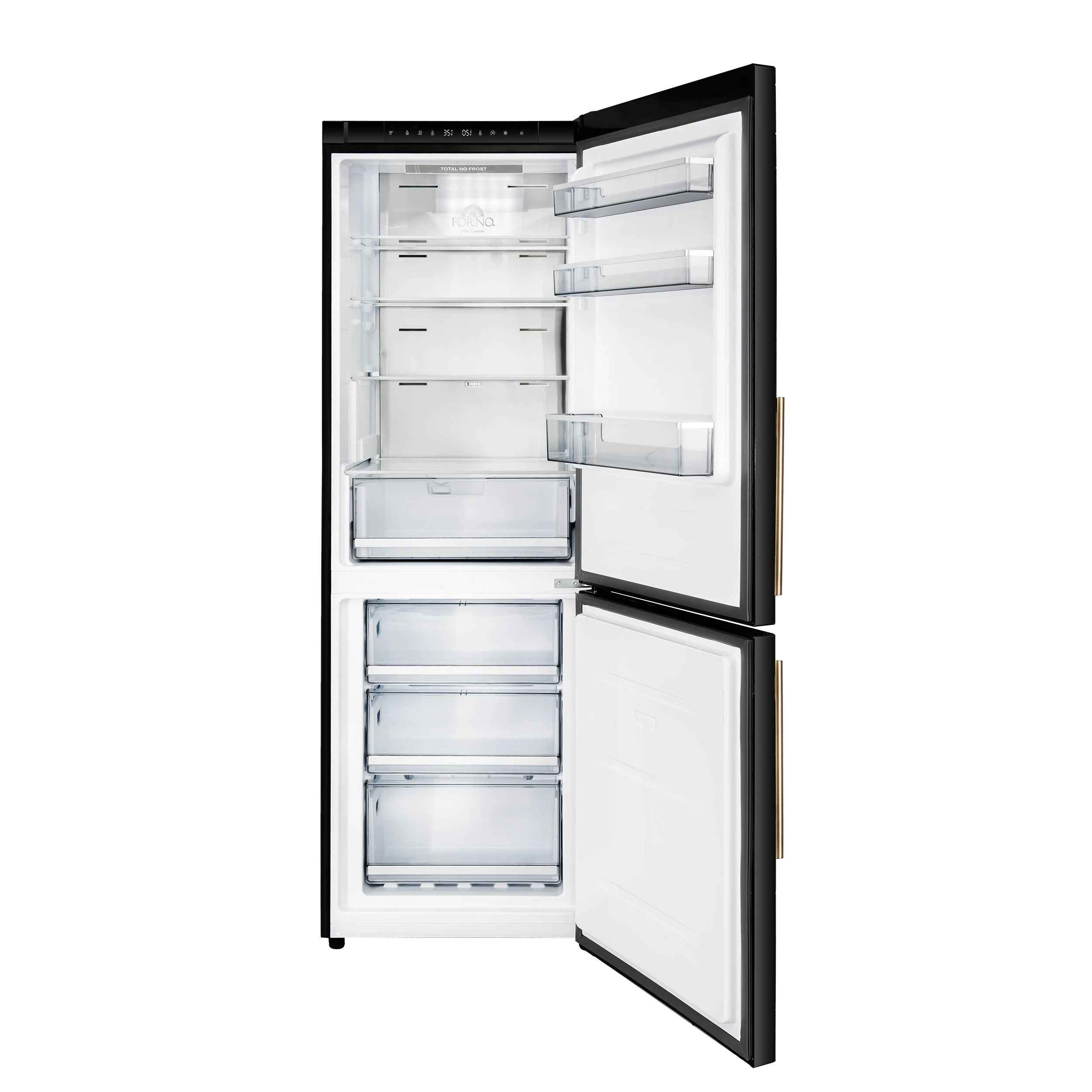 Custodia 24" Bottom Freezer, 10.3 cf., Right Swing, Total No frost, , Antique Brass handles FFFFD176624BLKRS