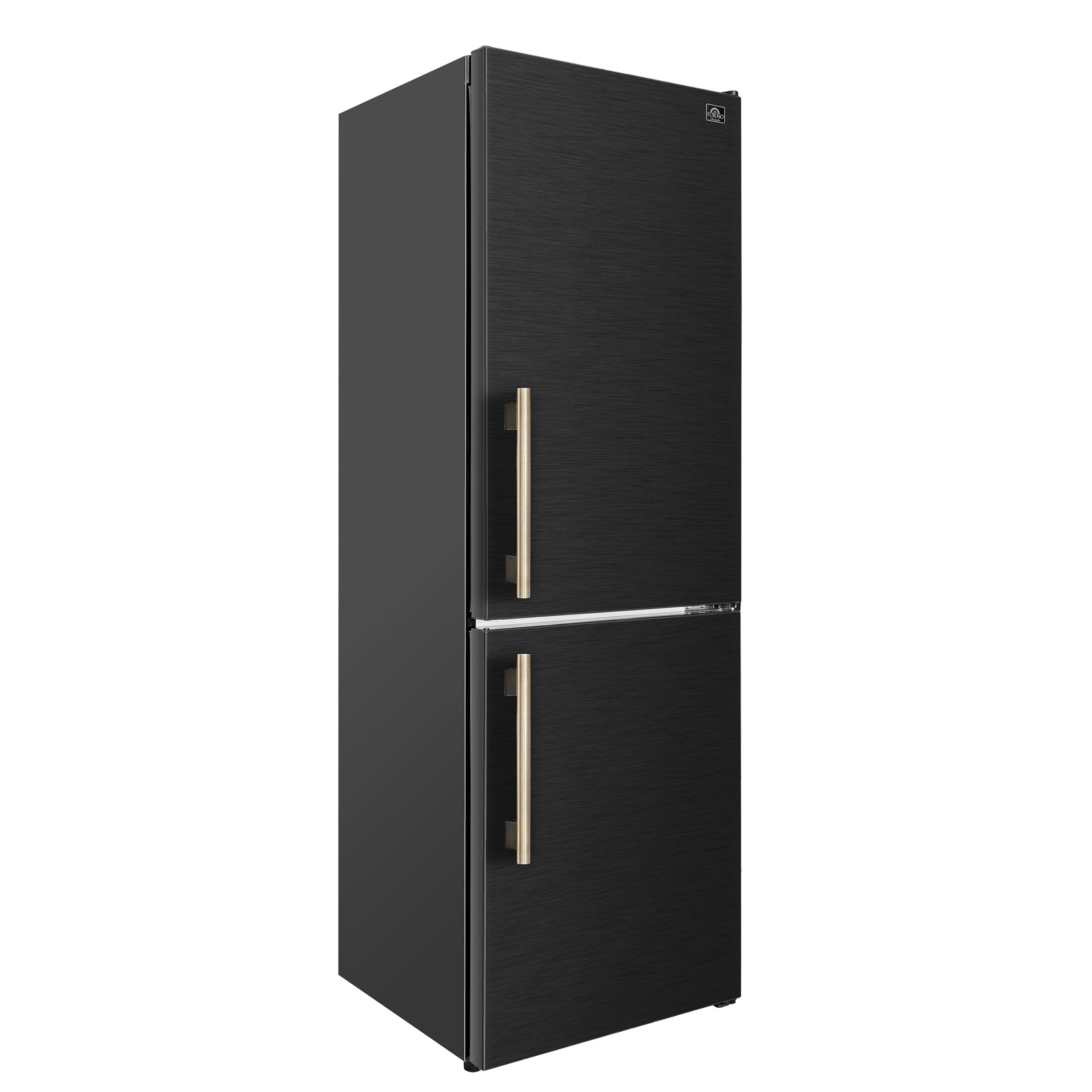 Custodia 24" Bottom Freezer, 10.3 cf., Right Swing, Total No frost, , Antique Brass handles FFFFD176624BLKRS