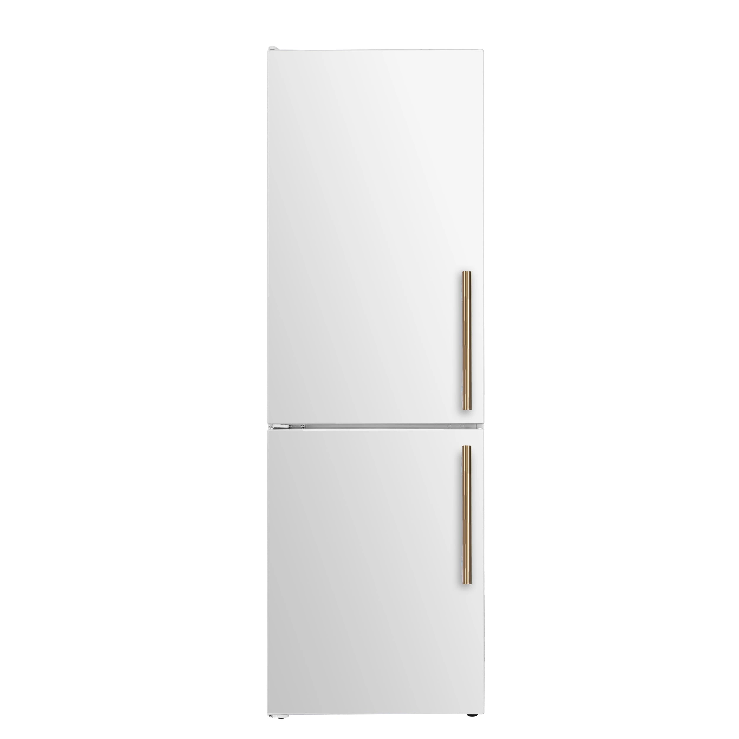Custodia 24" Bottom Freezer, 10.3 cf., Left Swing, Ice Maker, Total No frost, , Antique Brass handles FFFFD176624WHTLS
