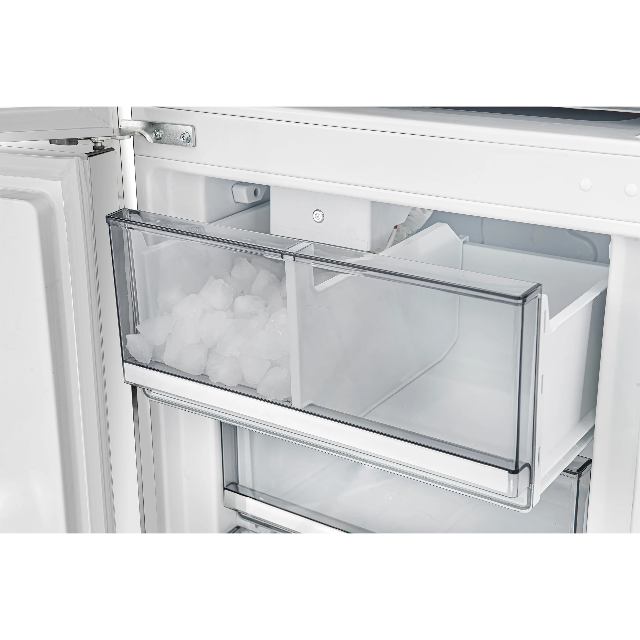 Custodia 24" Bottom Freezer, 10.3 cf., Left Swing, Ice Maker, Total No frost, , Antique Brass handles FFFFD176624WHTLS