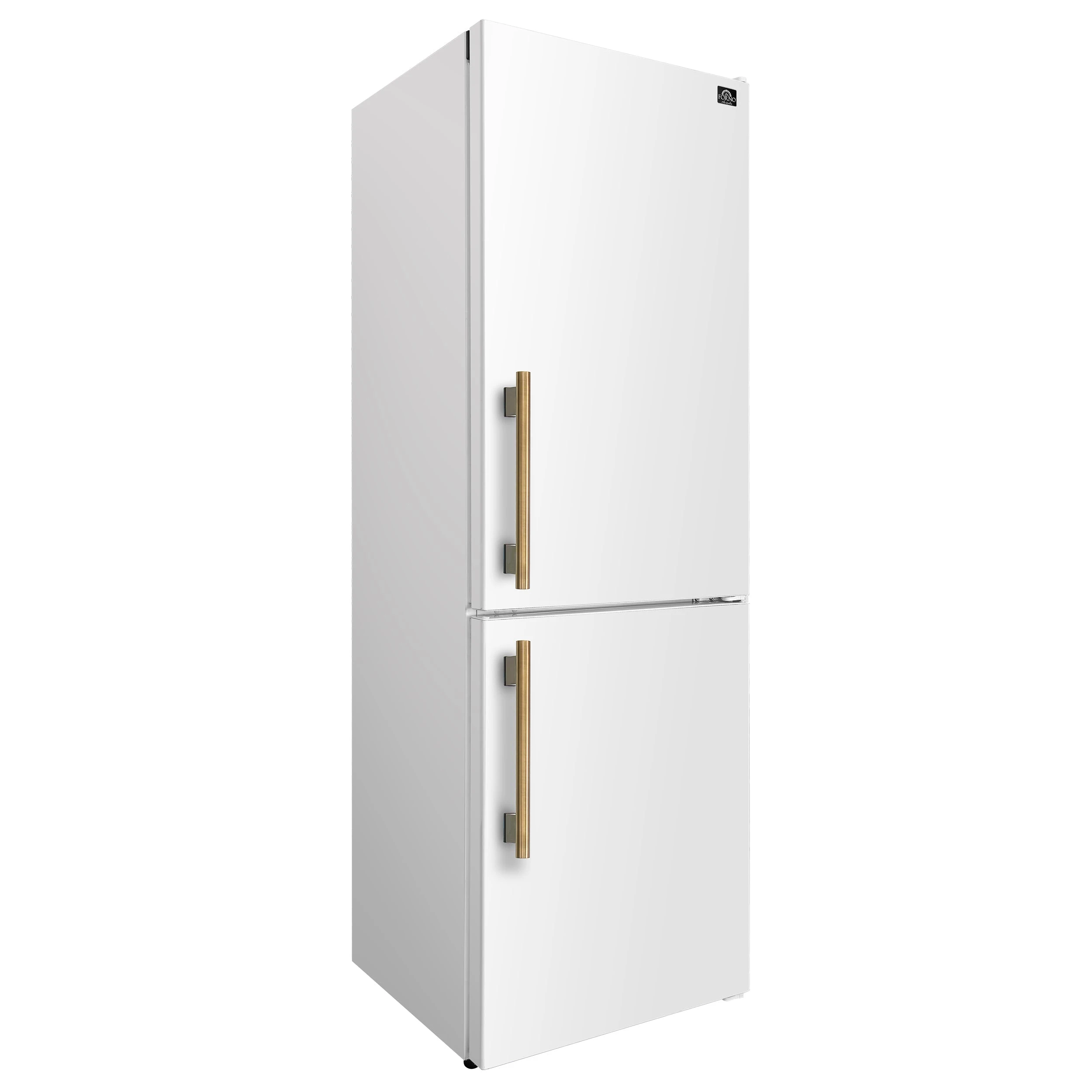 Custodia 24" Bottom Freezer, 10.3 cf., Right Swing, Total No frost, , Antique Brass handles FFFFD176624WHTRS