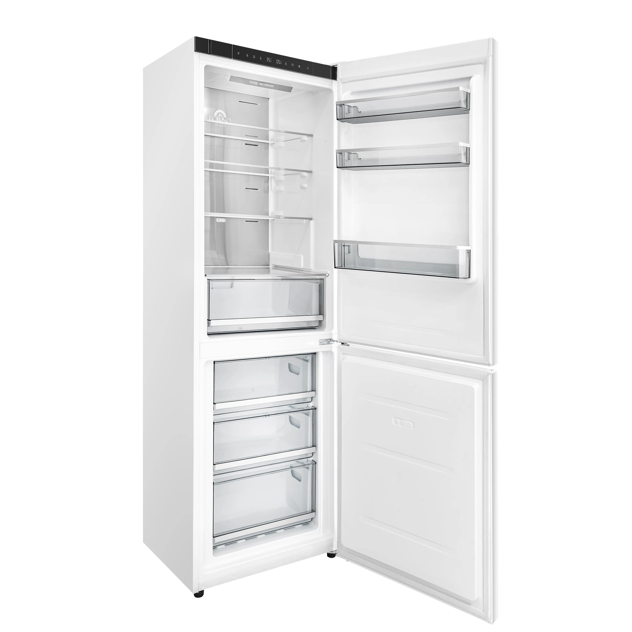 Custodia 24" Bottom Freezer, 10.3 cf., Right Swing, Total No frost, , Antique Brass handles FFFFD176624WHTRS