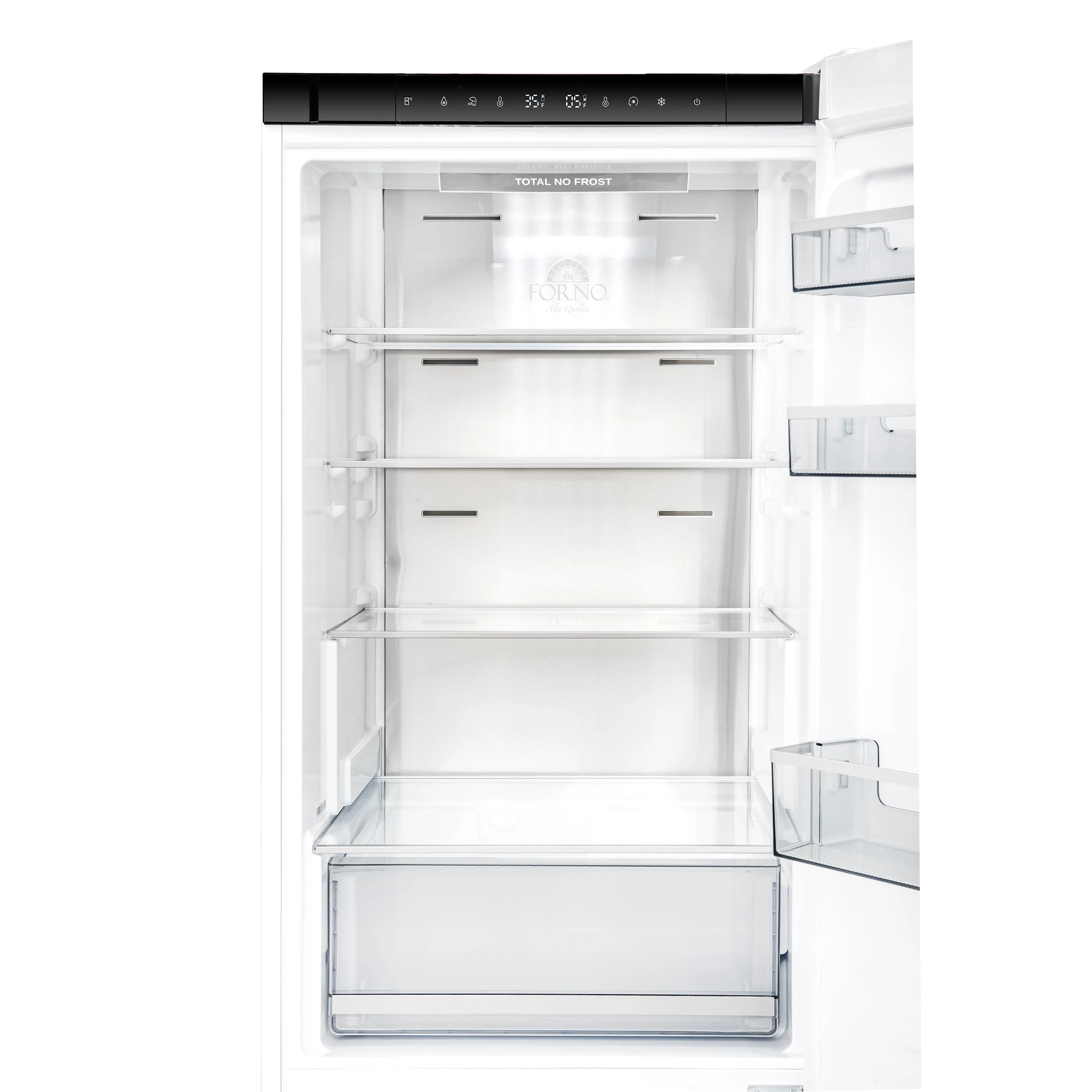 Custodia 24" Bottom Freezer, 10.3 cf., Right Swing, Total No frost, , Antique Brass handles FFFFD176624WHTRS