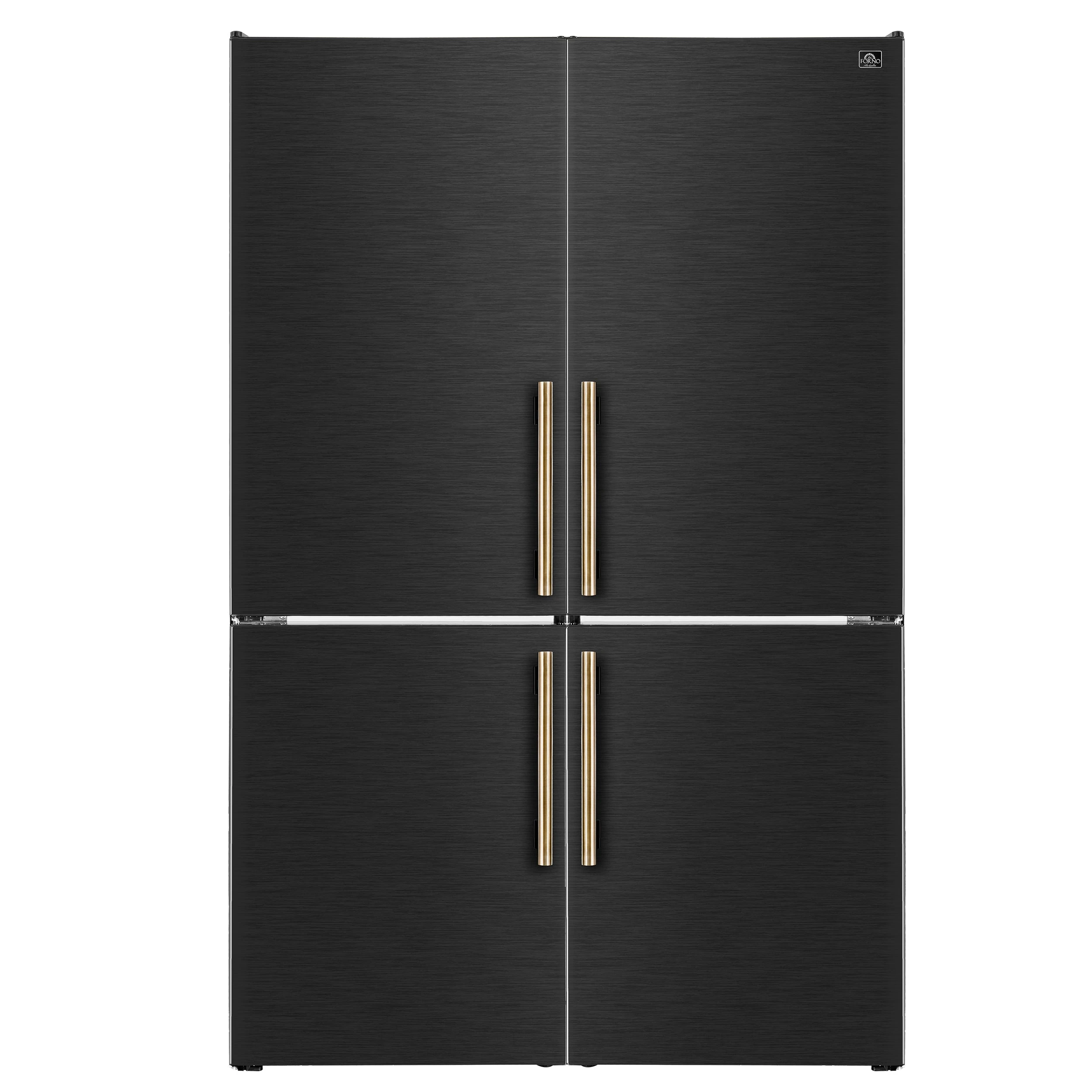 Custodia 48" Bottom Freezer combo, 20.6 cf., Ice Maker, Total No frost, , Antique Brass handles FFFFD176648BLK