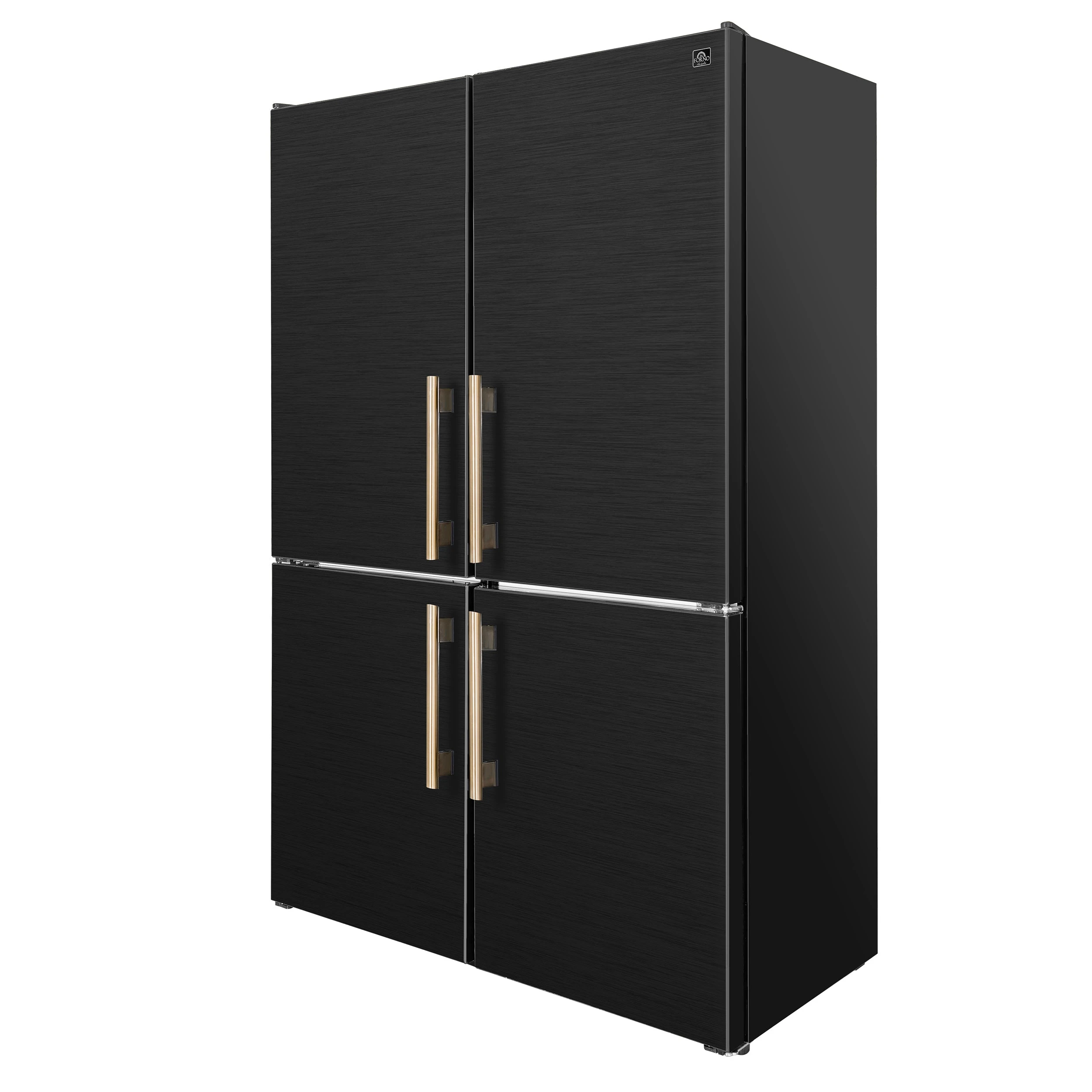 Custodia 48" Bottom Freezer combo, 20.6 cf., Ice Maker, Total No frost, , Antique Brass handles FFFFD176648BLK