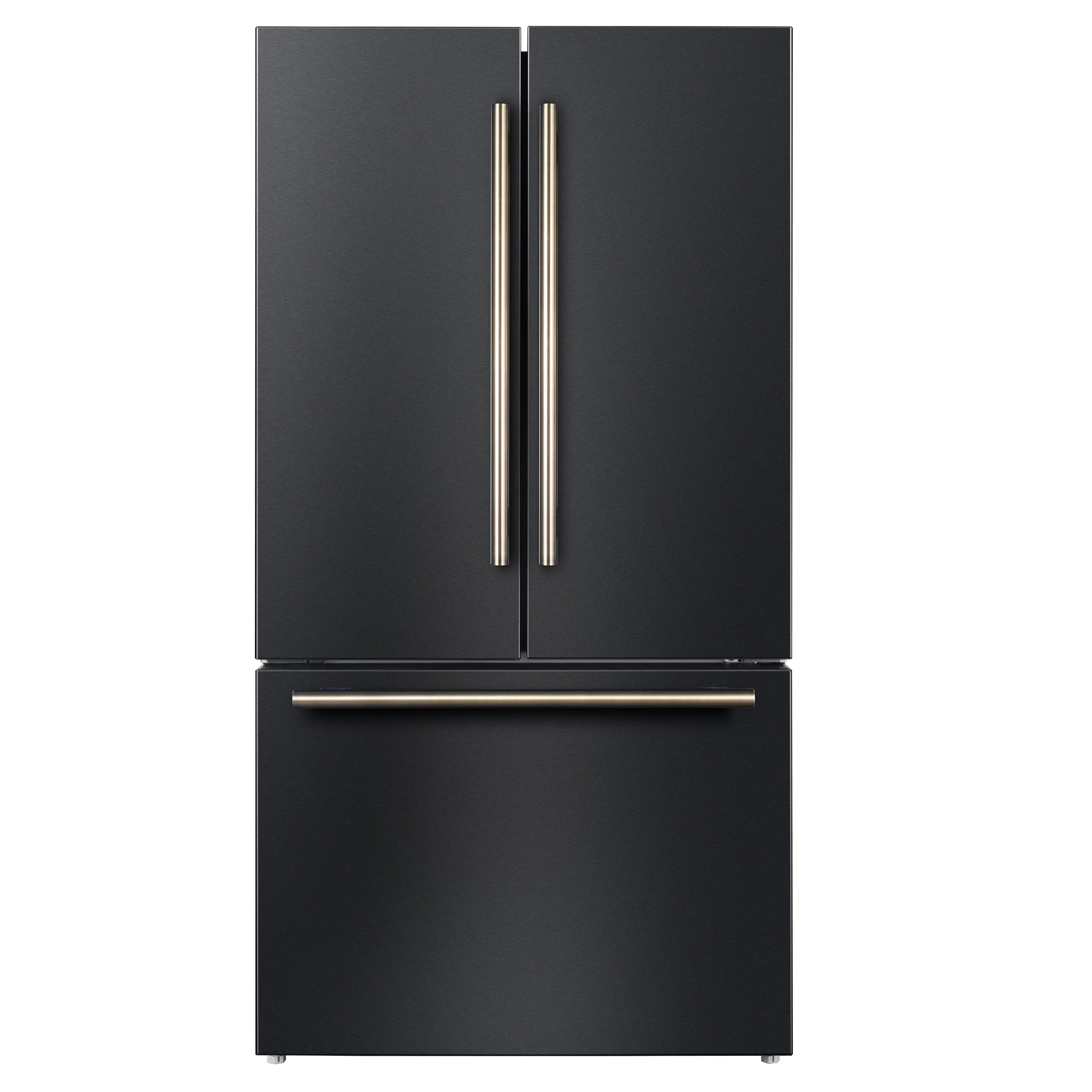 Rivello 36 Inch French Door Refrigerator in with Antique Brass, Internal Water Dispenser, Filtered Ice, Adjustable Shelves, Energy Star Certified FFFFD178336BLK