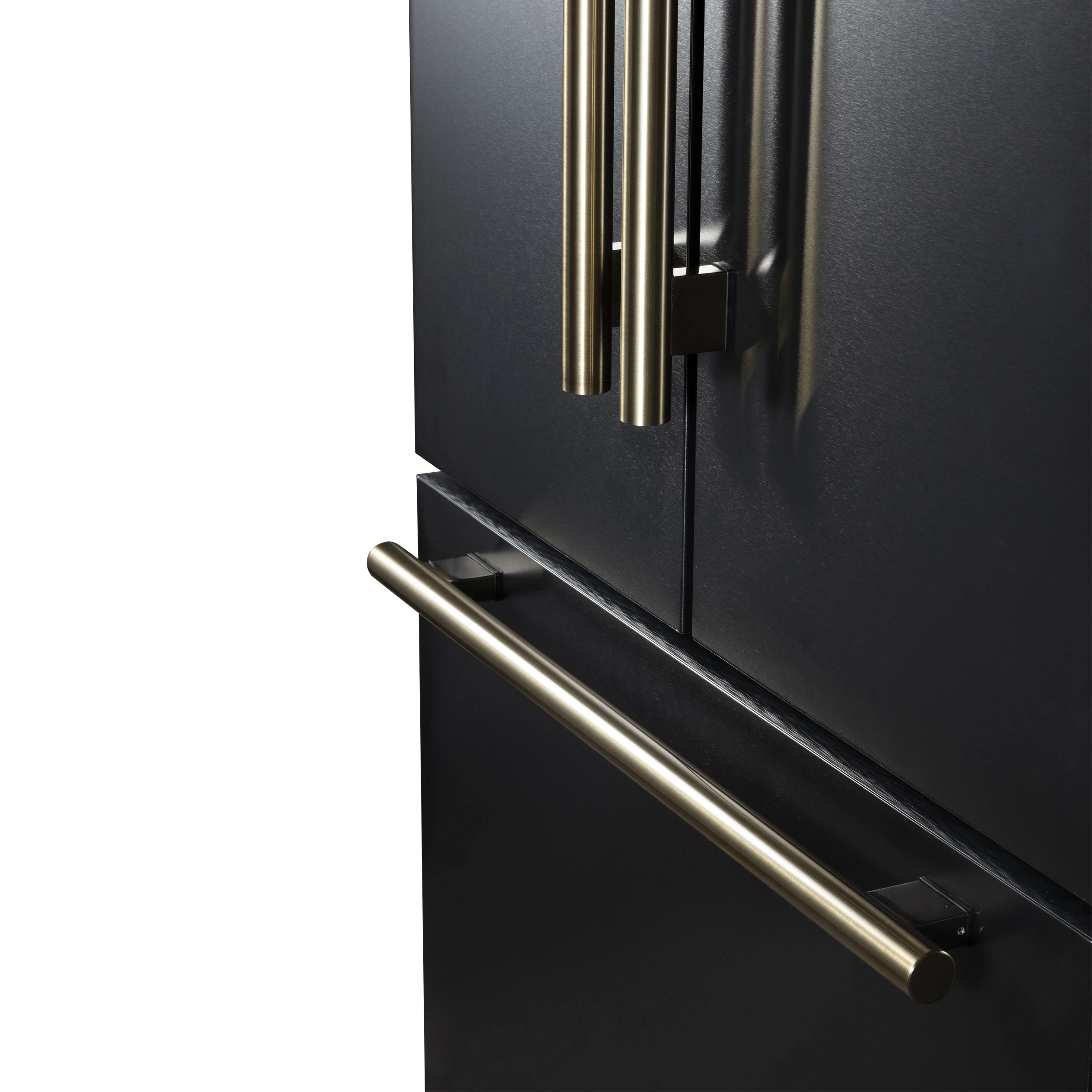 Rivello 36 Inch French Door Refrigerator in with Antique Brass, Internal Water Dispenser, Filtered Ice, Adjustable Shelves, Energy Star Certified FFFFD178336BLK