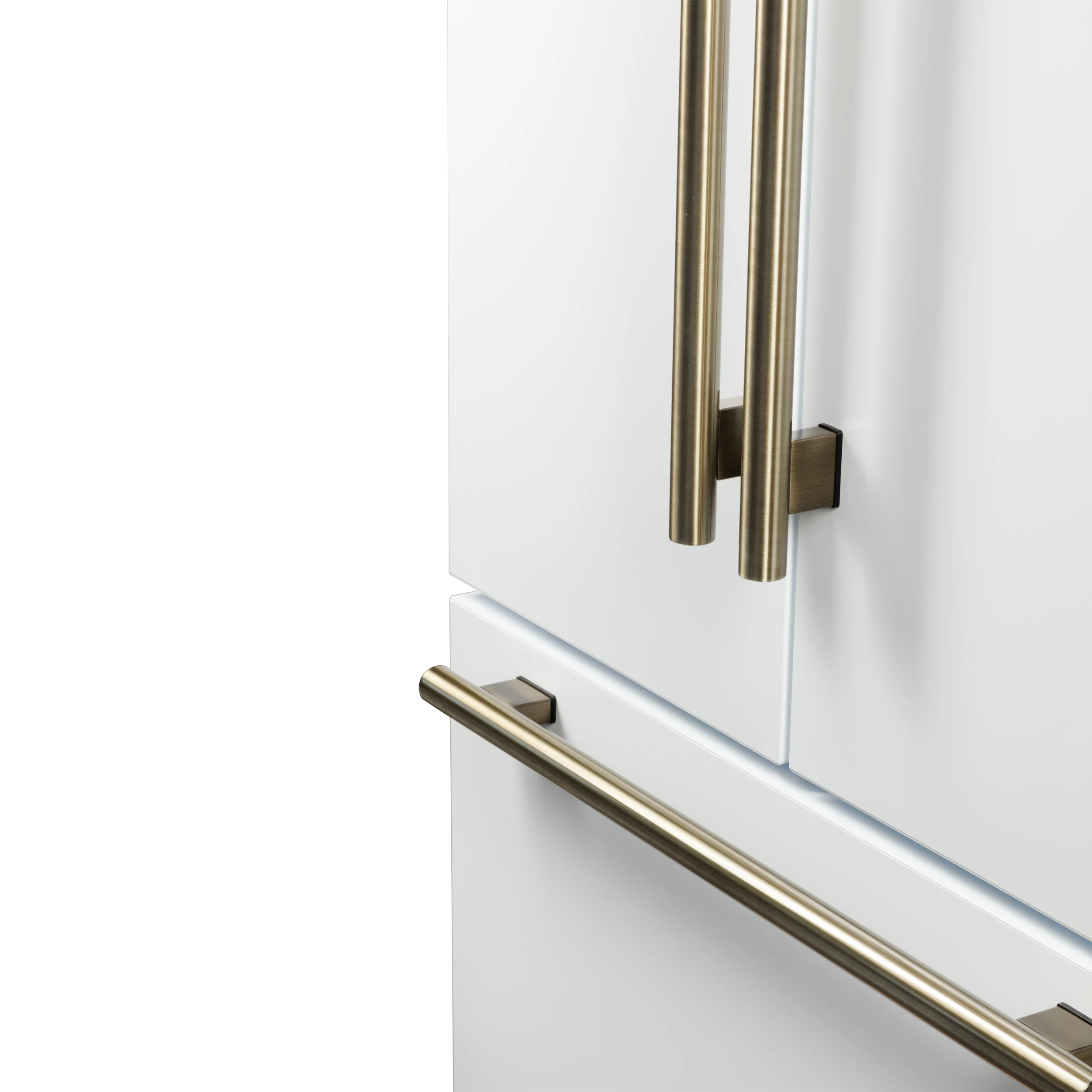 Rivello 36 Inch French Door Refrigerator in with Antique Brass, Internal Water Dispenser, Filtered Ice, Adjustable Shelves, Energy Star Certified FFFFD178336WHT