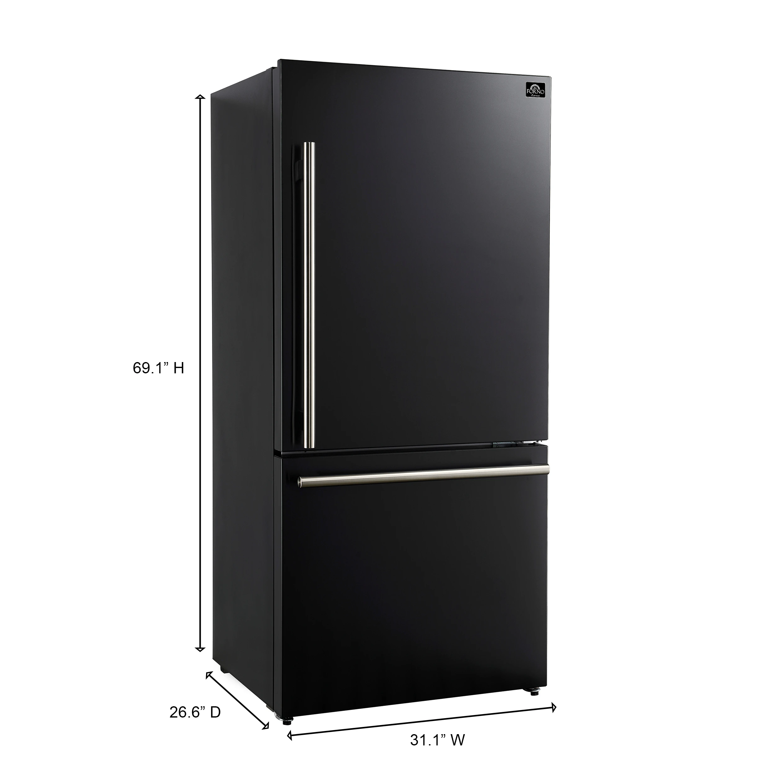 Milano Espresso 31-Inch Bottom Freezer Refrigerator, , 17.2 cu.ft Capacity, Energy Efficient FFFFD178531BLK