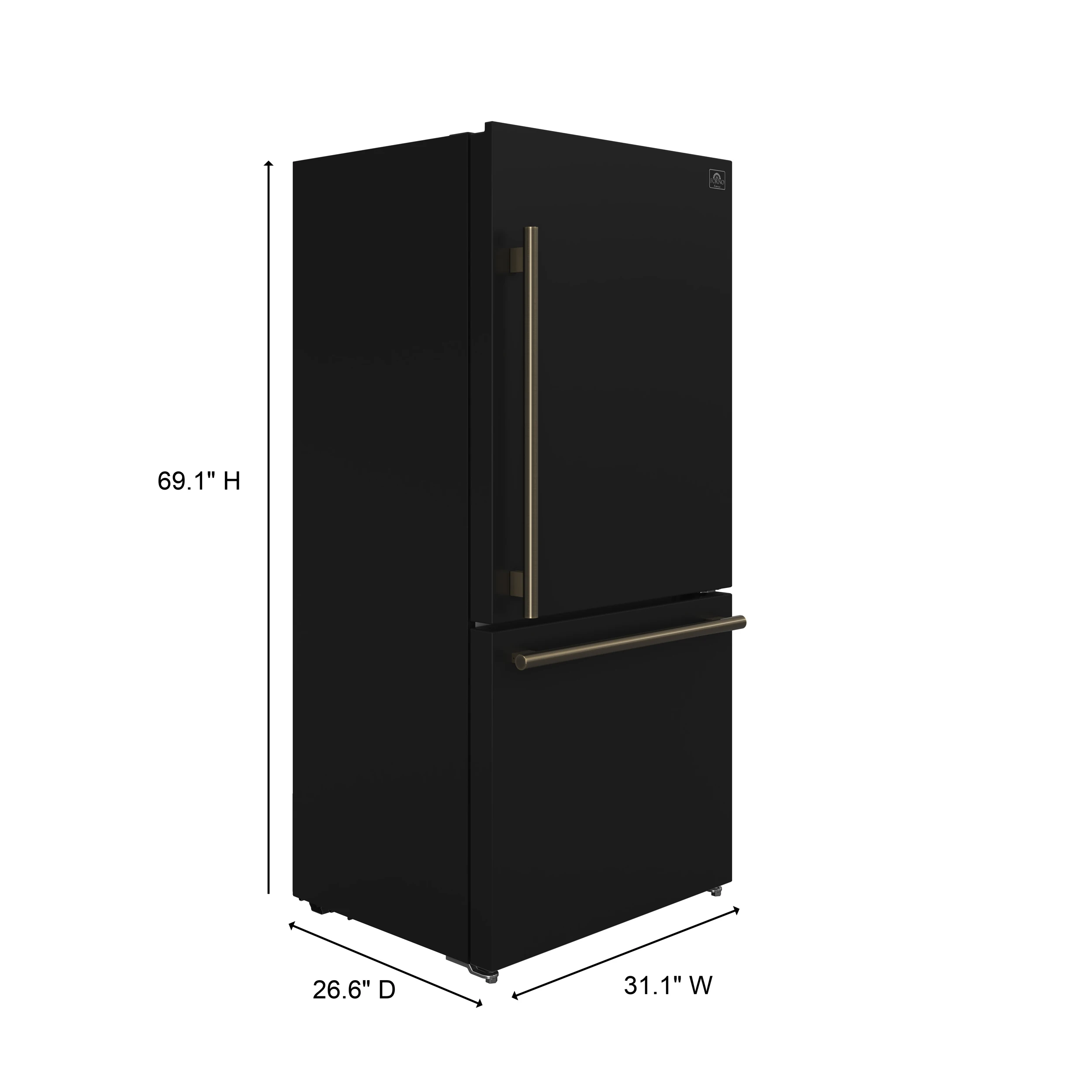 Milano Espresso 31-Inch Bottom Freezer Refrigerator, , 17.2 cu.ft Capacity, Energy Efficient FFFFD178531BLK
