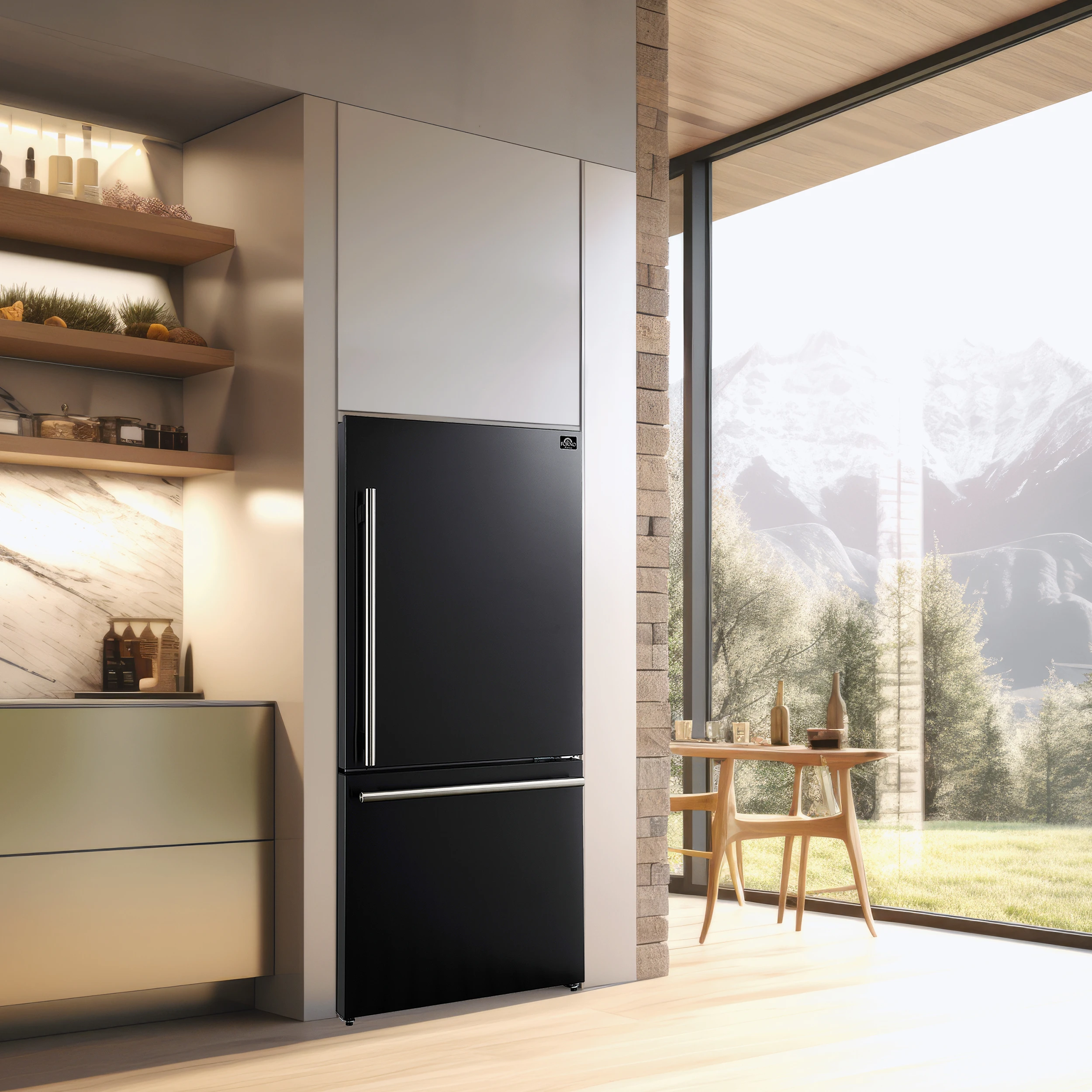 Milano Espresso 31-Inch Bottom Freezer Refrigerator, , 17.2 cu.ft Capacity, Energy Efficient FFFFD178531BLK