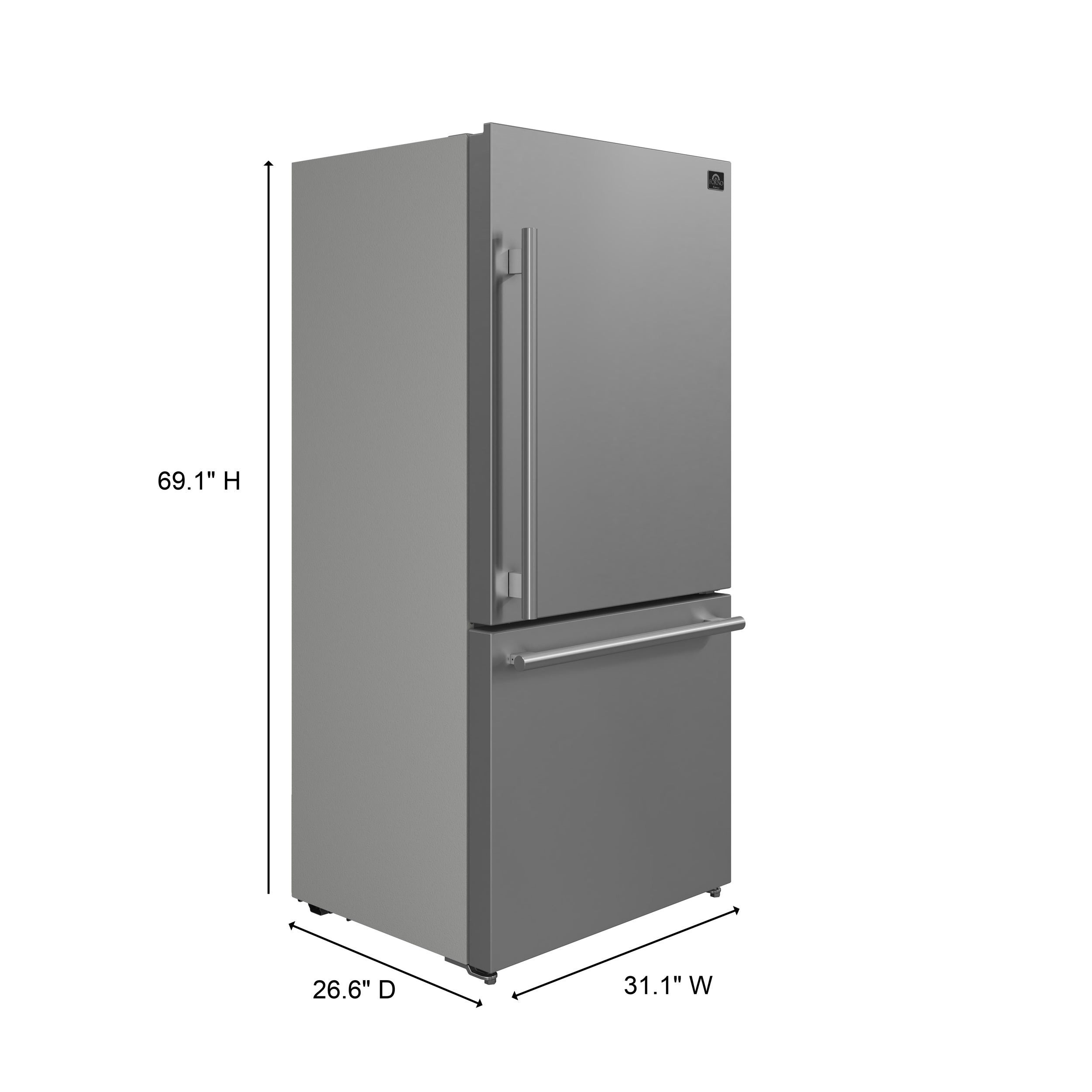 Milano Espresso 31-Inch Bottom Freezer Refrigerator, , 17.2 cu.ft Capacity, Right Swing Door, Energy Efficient view 8