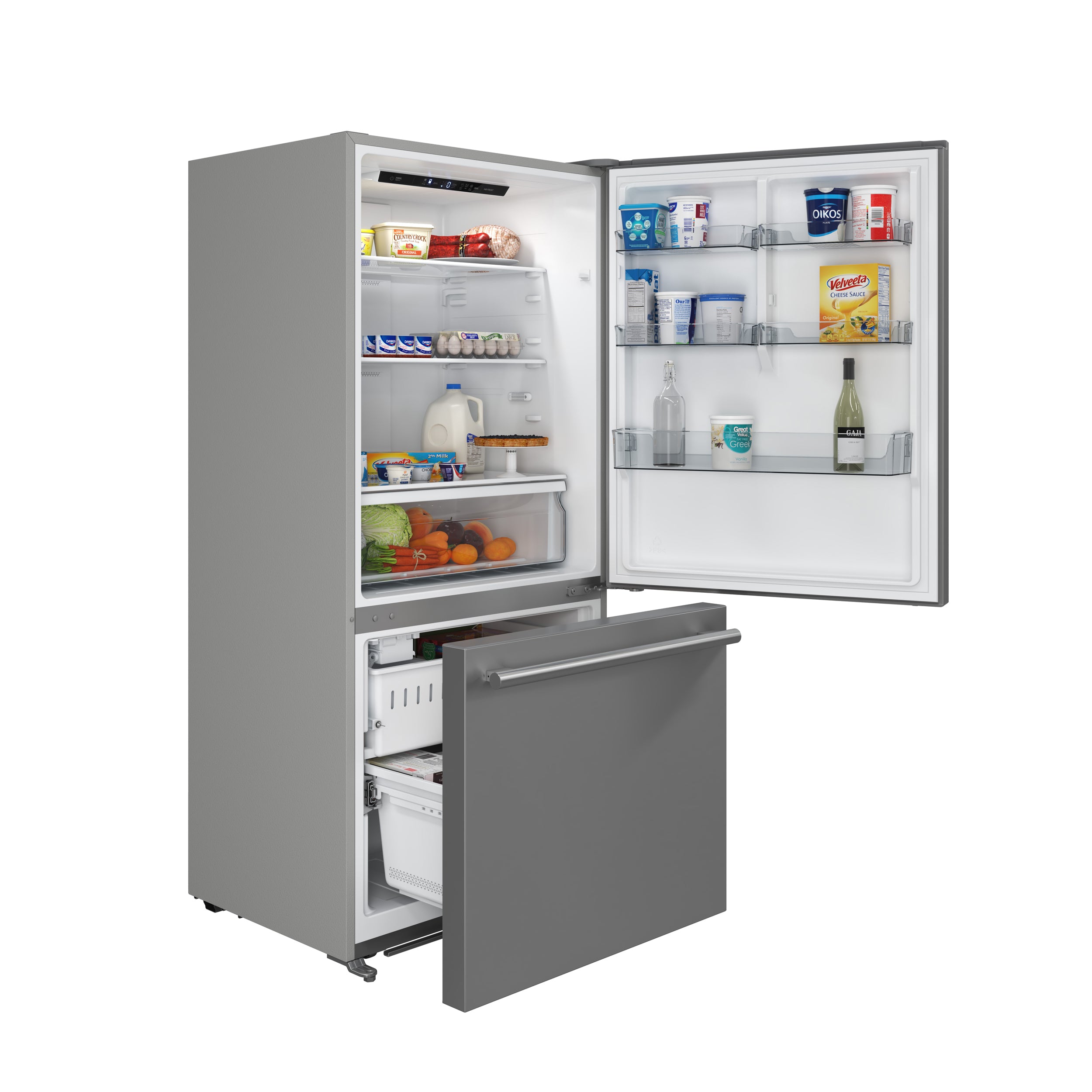 Milano Espresso 31-Inch Bottom Freezer Refrigerator, , 17.2 cu.ft Capacity, Right Swing Door, Energy Efficient view 10