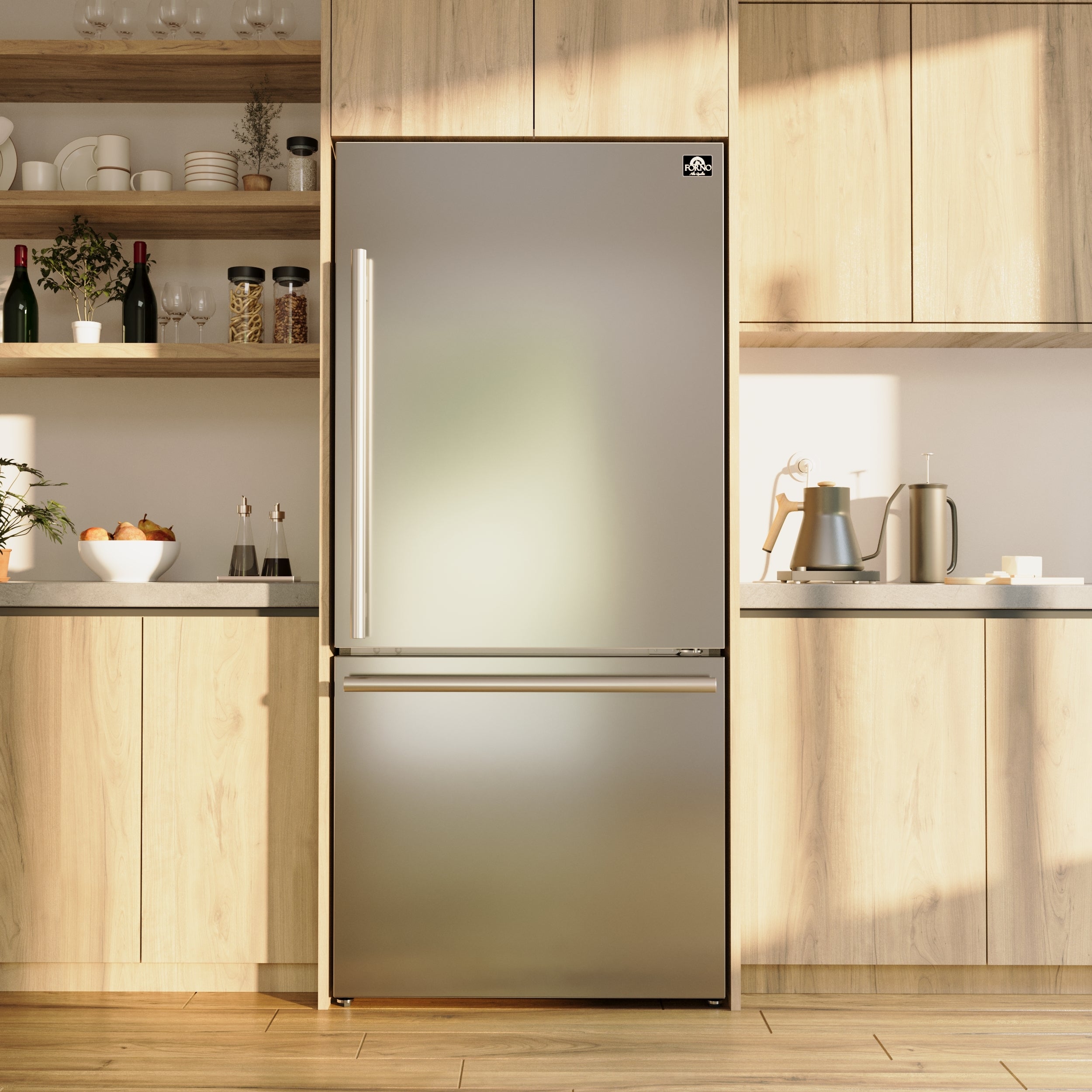 Milano Espresso 31-Inch Bottom Freezer Refrigerator, , 17.2 cu.ft Capacity, Right Swing Door, Energy Efficient view 15