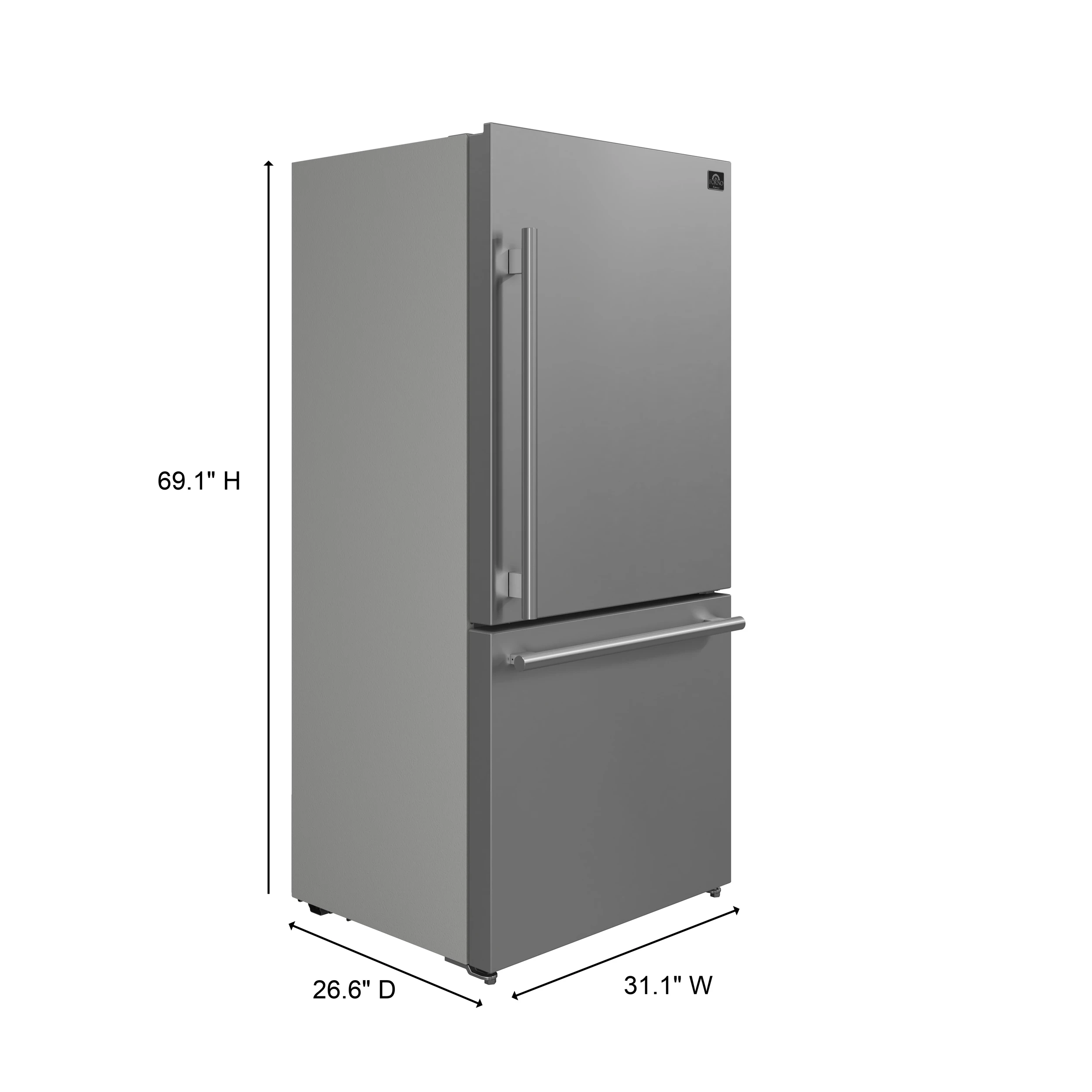 Milano Espresso 31-Inch Bottom Freezer Refrigerator, , 17.2 cu.ft Capacity, Right Swing Door, Energy Efficient FFFFD178531S