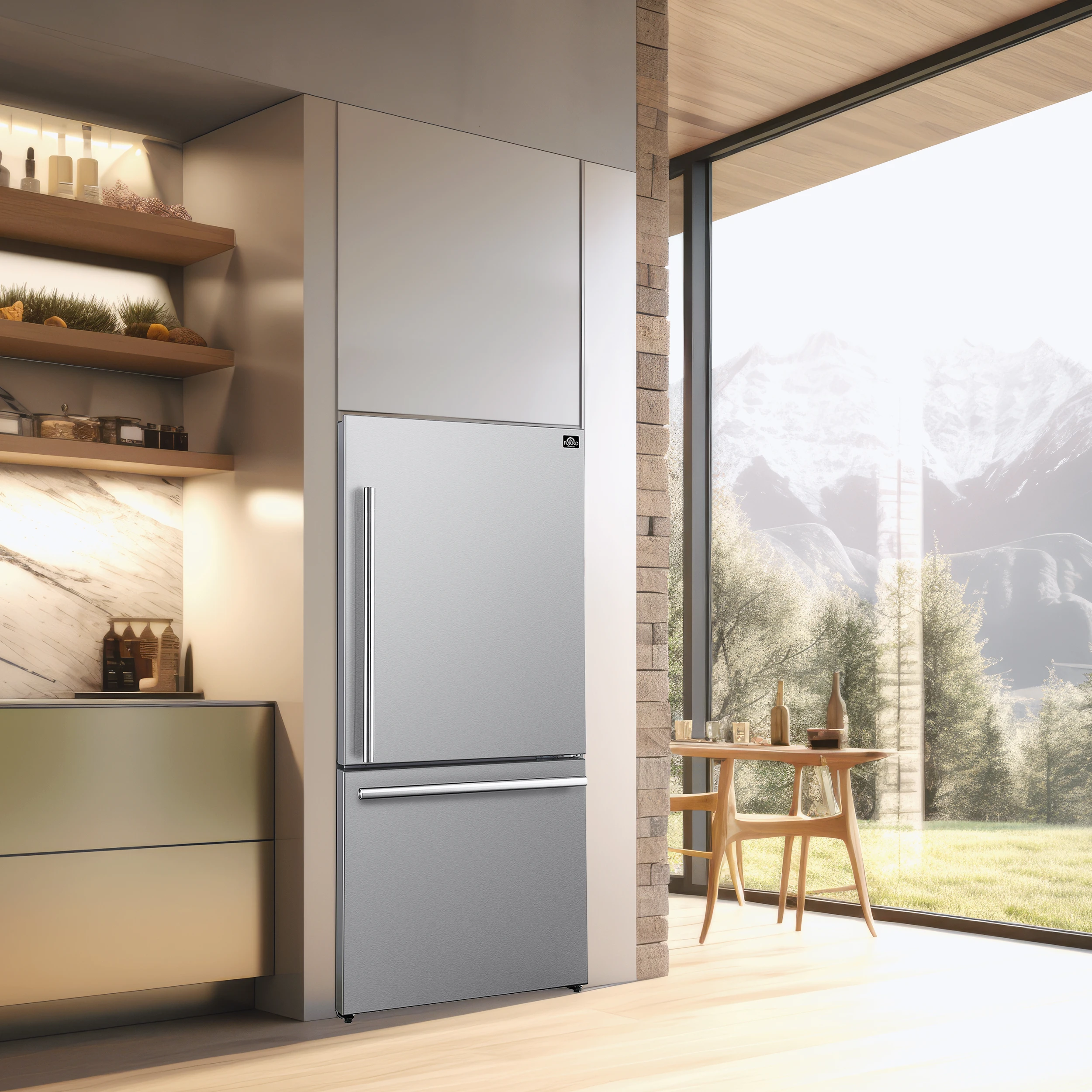 Milano Espresso 31-Inch Bottom Freezer Refrigerator, , 17.2 cu.ft Capacity, Right Swing Door, Energy Efficient FFFFD178531S