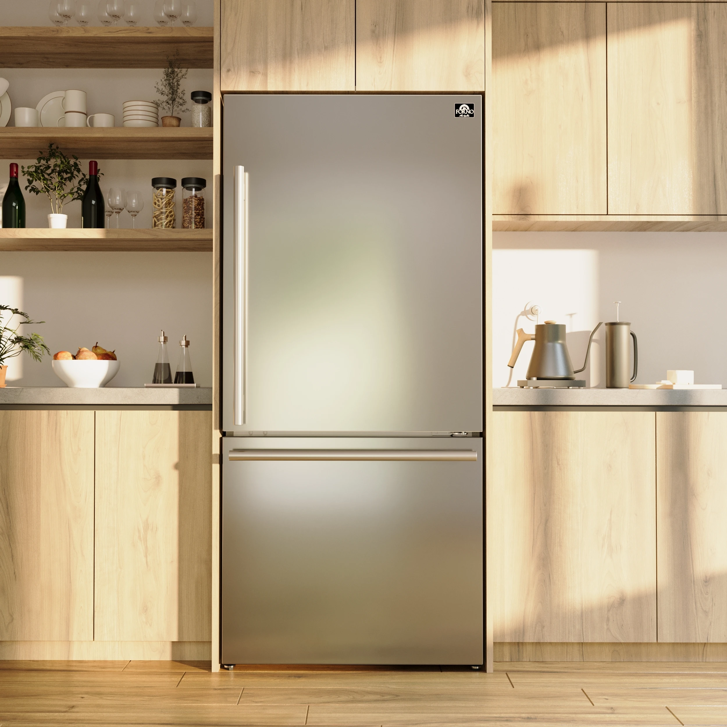 Milano Espresso 31-Inch Bottom Freezer Refrigerator, , 17.2 cu.ft Capacity, Right Swing Door, Energy Efficient FFFFD178531S