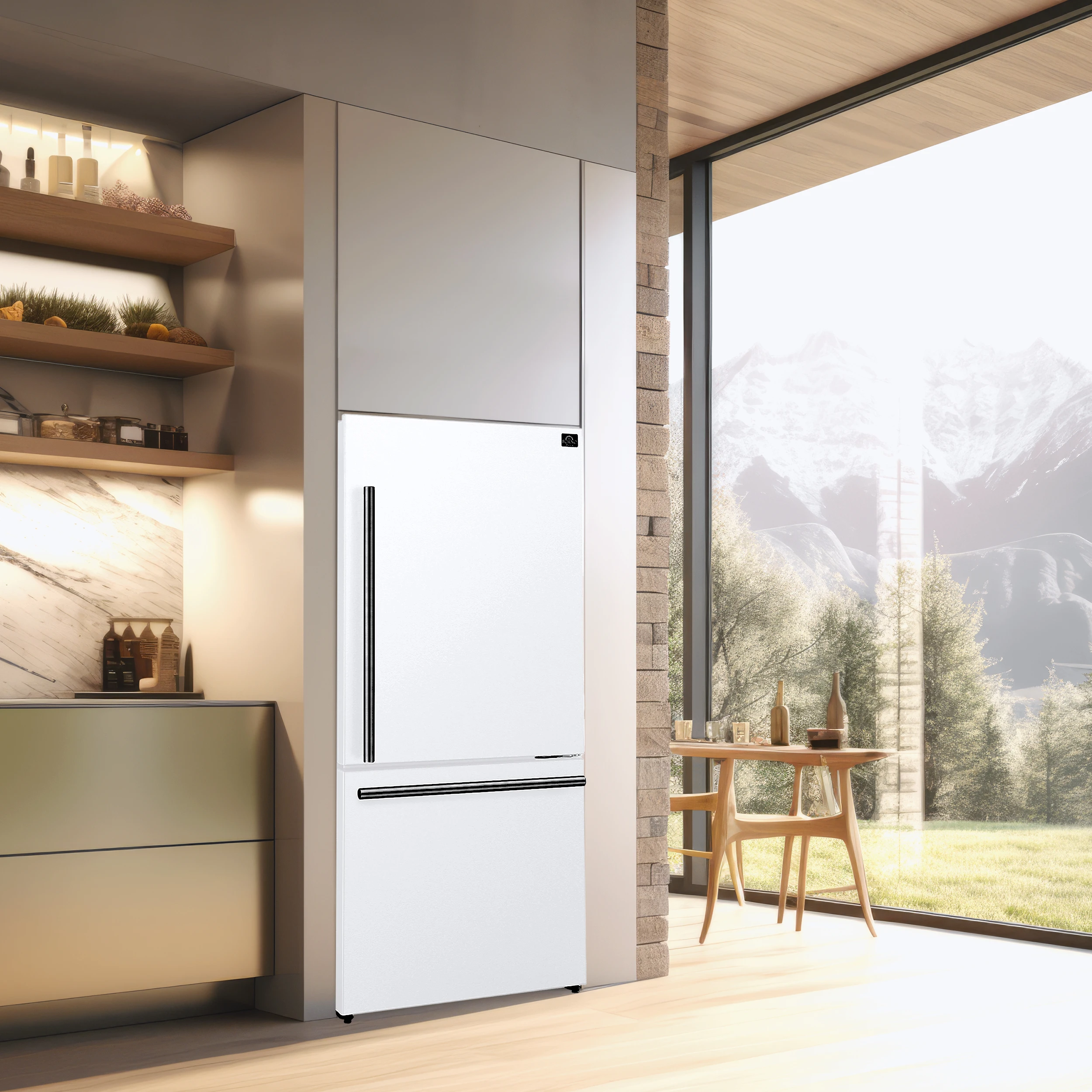 Milano Espresso 31-Inch Bottom Freezer Refrigerator, , 17.2 cu.ft Capacity, Energy Efficient FFFFD178531WHT