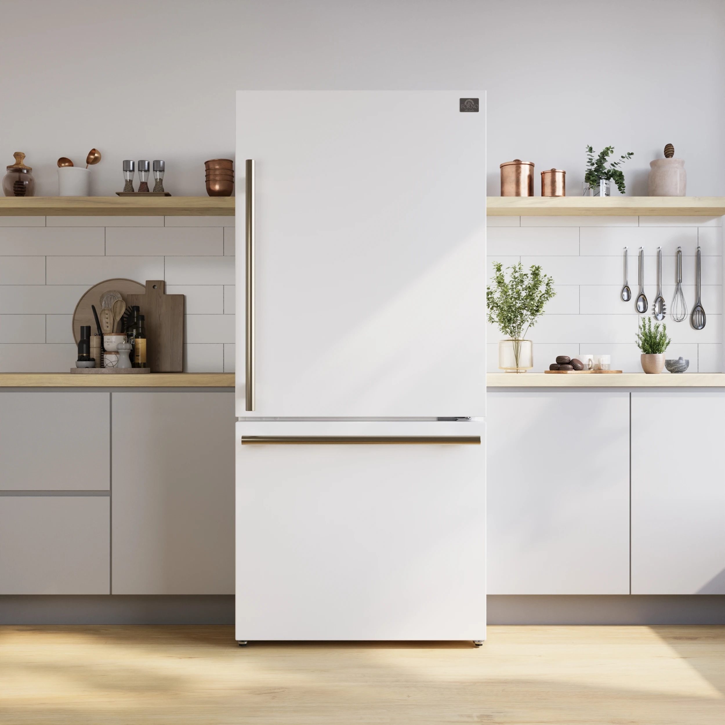 Milano Espresso 31-Inch Bottom Freezer Refrigerator, , 17.2 cu.ft Capacity, Energy Efficient FFFFD178531WHT