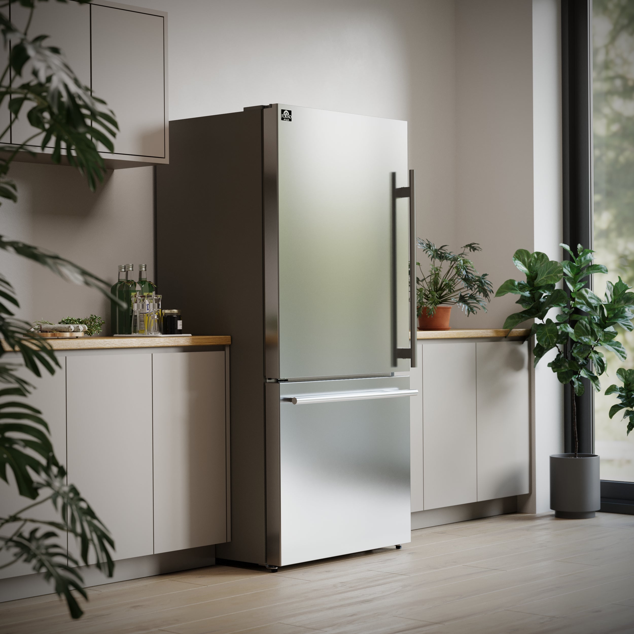 Milano Espresso 31-Inch Bottom Freezer Refrigerator, 17.2 cu.ft., Built-In Ice Maker, ENERGY STAR view 4
