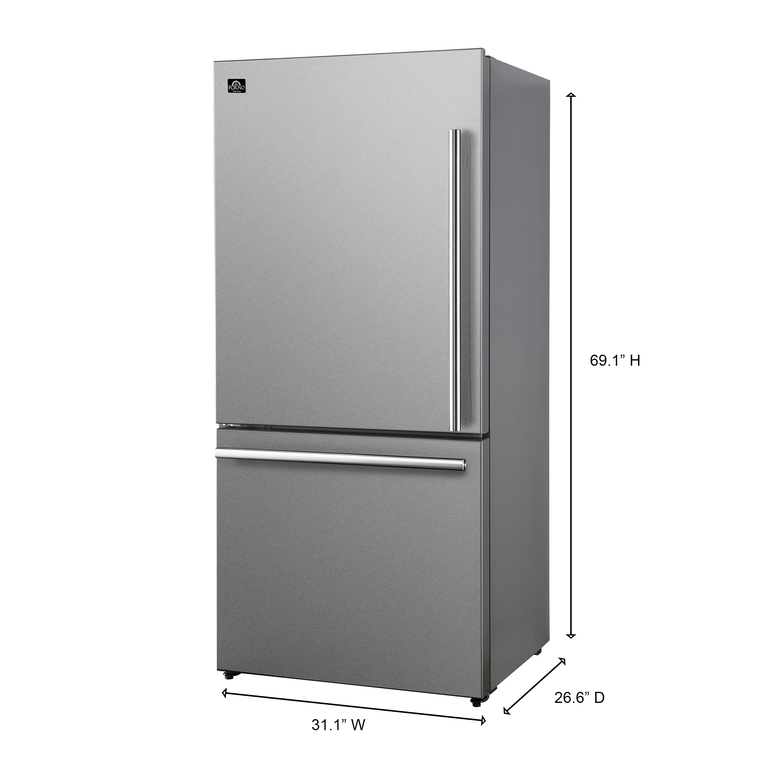 Milano Espresso 31-Inch Bottom Freezer Refrigerator, 17.2 cu.ft., Built-In Ice Maker, ENERGY STAR FFFFD178631S