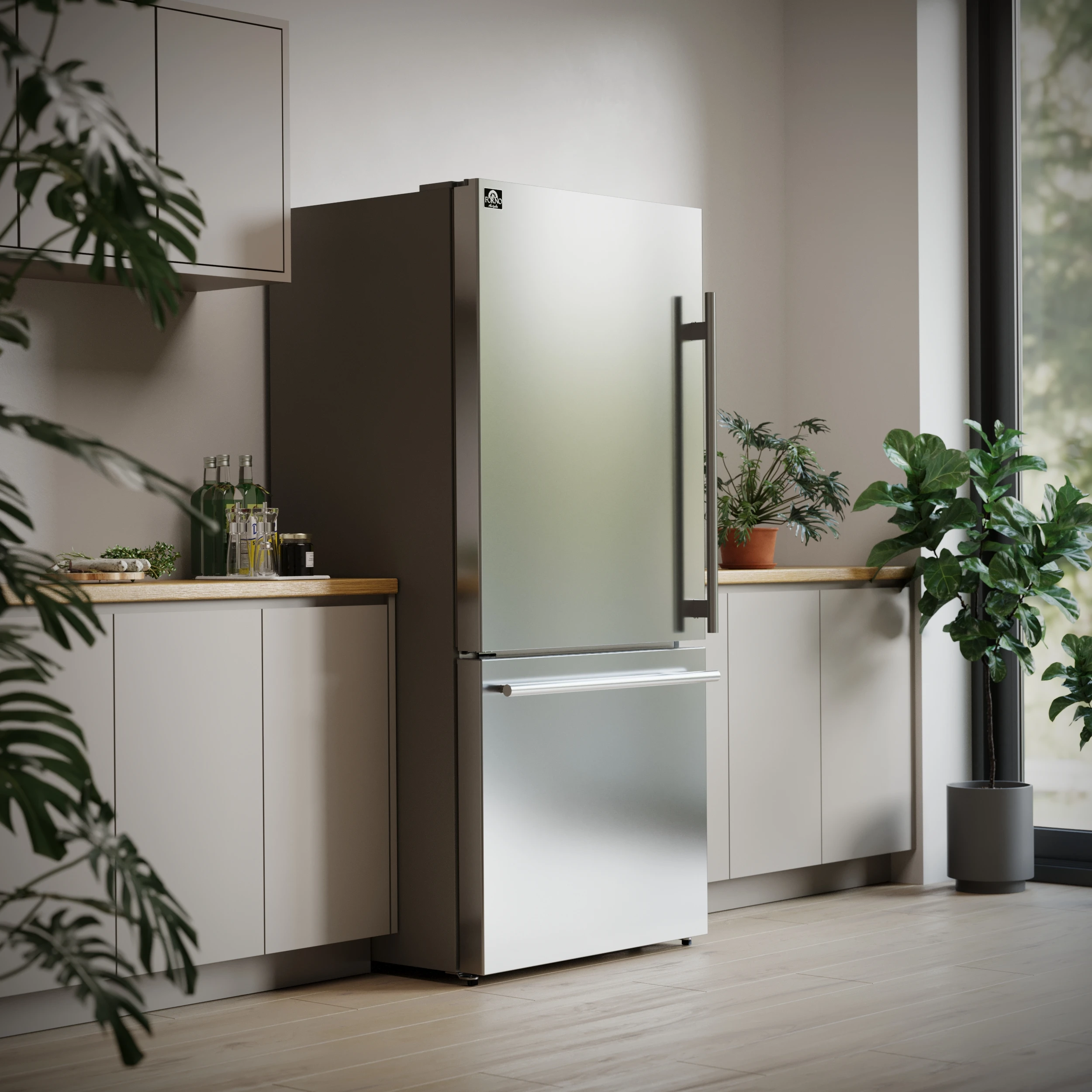 Milano Espresso 31-Inch Bottom Freezer Refrigerator, 17.2 cu.ft., Built-In Ice Maker, ENERGY STAR FFFFD178631S