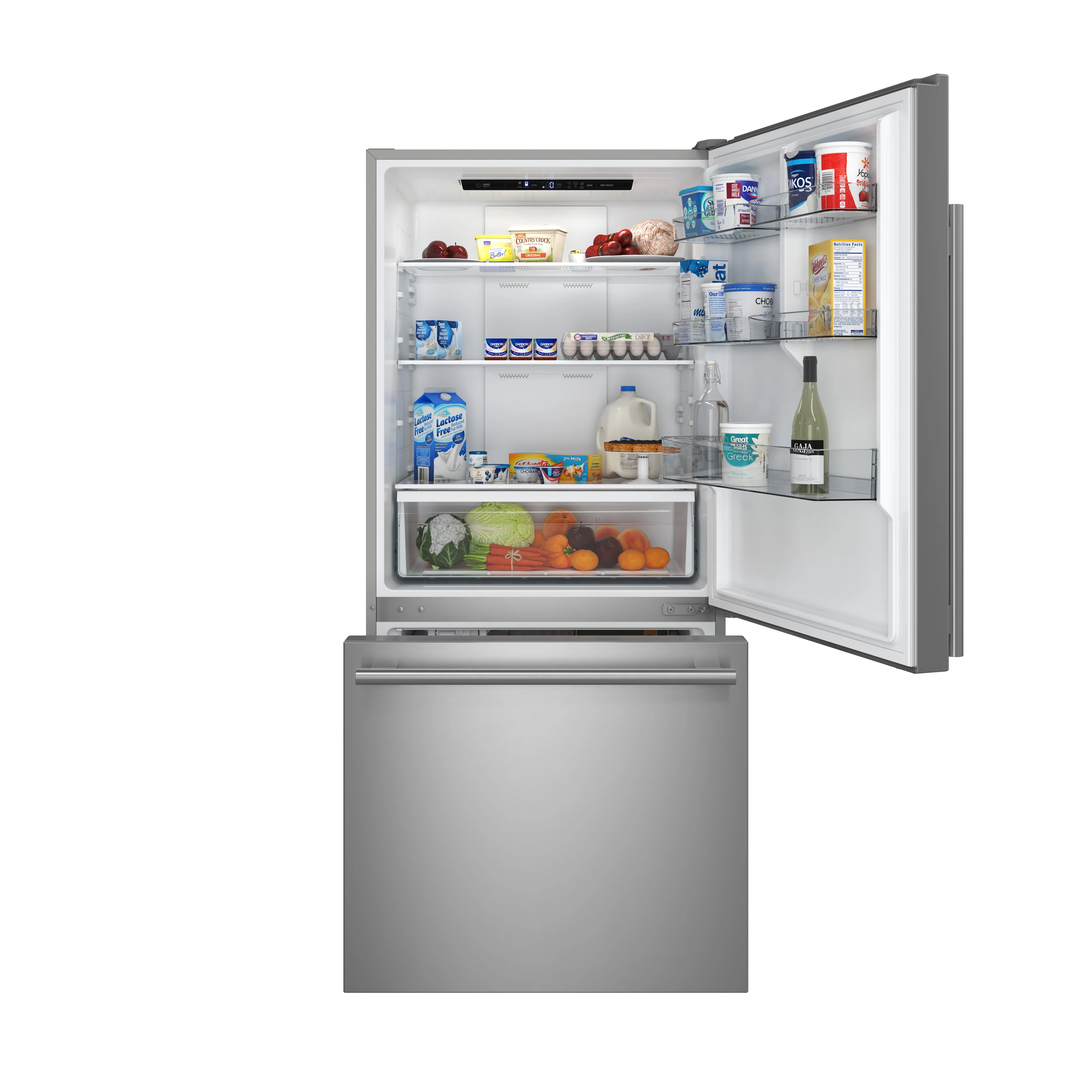 Milano 2-Piece 62-Inch Freestanding Dual Bottom Freezer Refrigerator, Stainless Steel – 34.4 cu.ft, Touch Control, Ice Maker FFFFD178760S