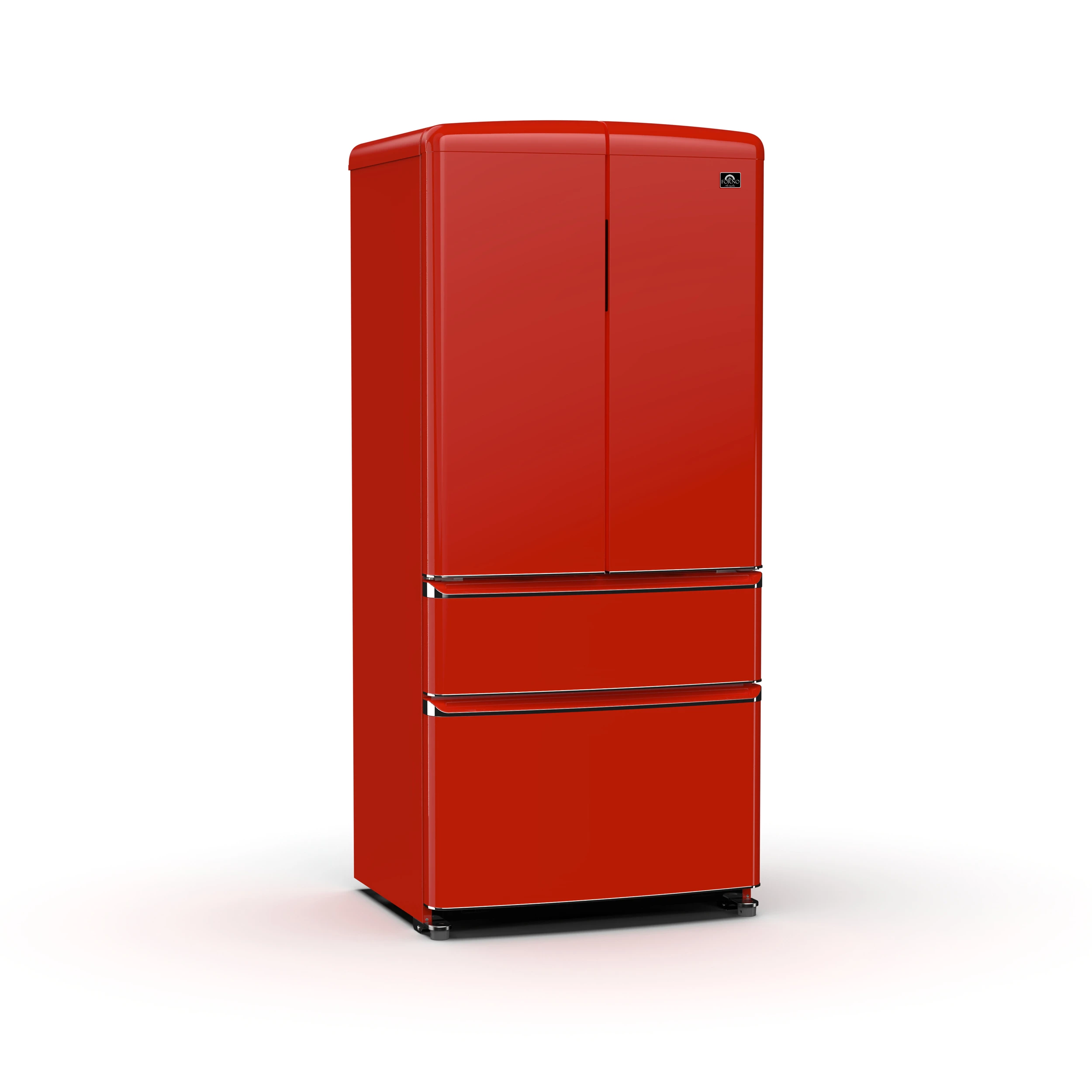 Luigi 33-Inch French Door Refrigerator, 18 cu.ft, Red Finish, Handle-Free Design, ENERGY STAR Certified FFFFD179133RED