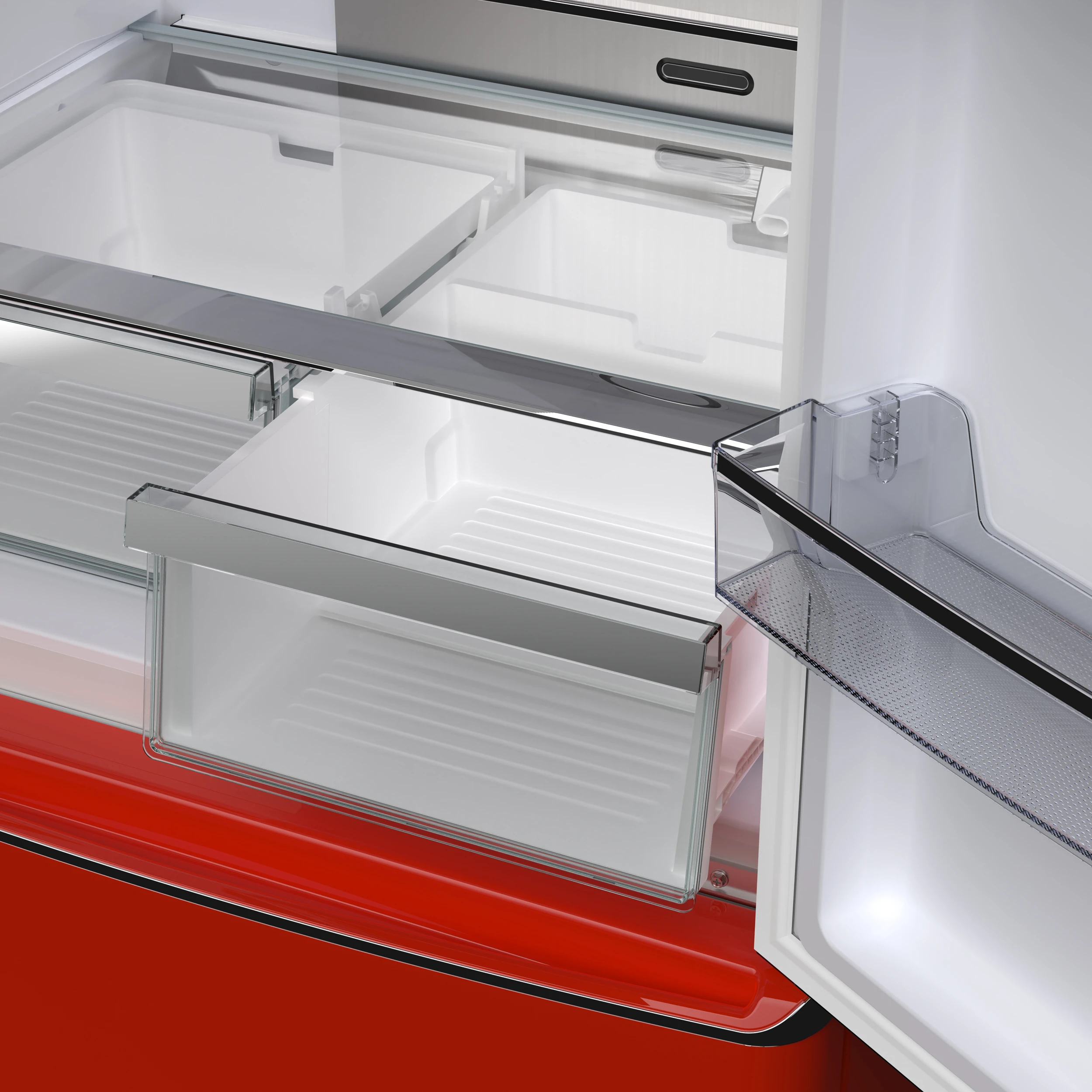 Luigi 33-Inch French Door Refrigerator, 18 cu.ft, Red Finish, Handle-Free Design, ENERGY STAR Certified FFFFD179133RED