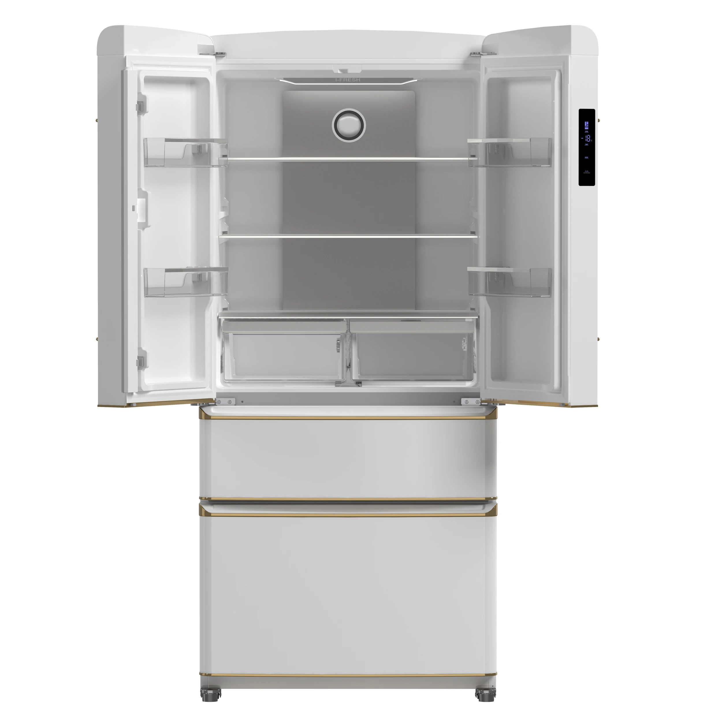 Luigi 33-Inch French Door Refrigerator, 18 cu.ft, Finish, Antique Brass Handles, ENERGY STAR Certified FFFFD179133WHT