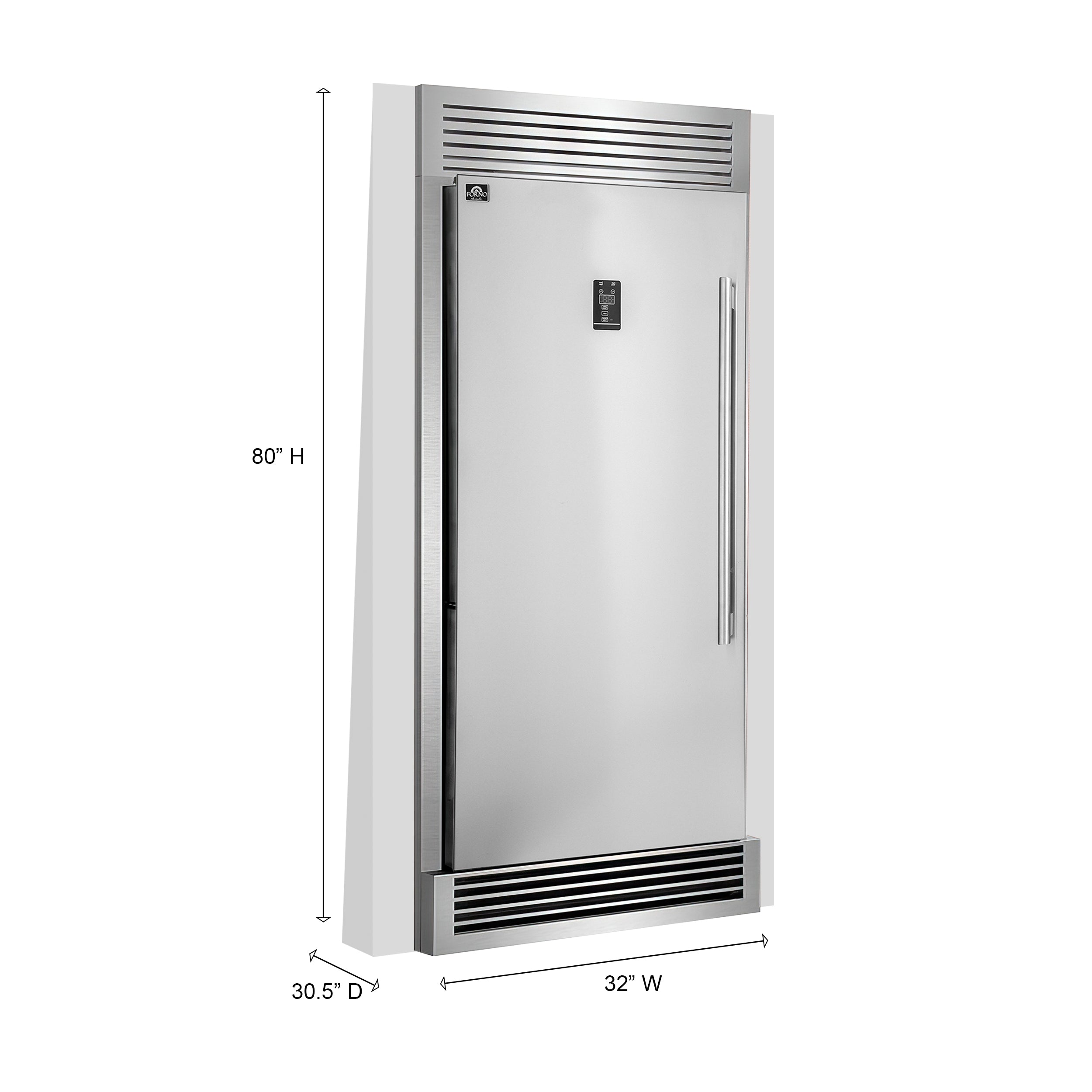 Rizzuto 28-Inch Upright Convertible Freezer, 32-Inch Wide, Left Swing, Decorative Grill, ENERGY STAR Certified FFFFD193332LS