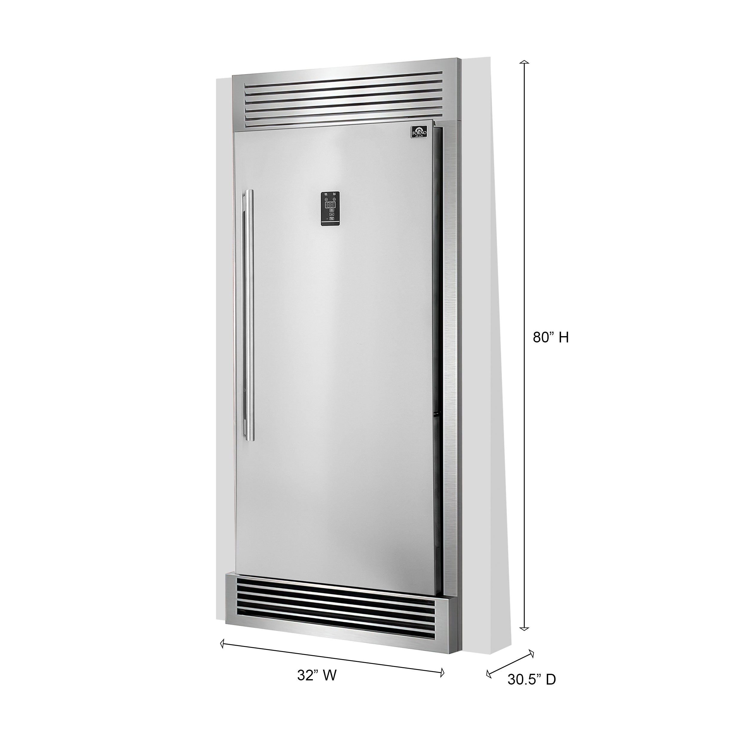 Rizzuto 28-Inch Upright Convertible Refrigerator, 32-Inch Wide, Right Swing, Decorative Grill, ENERGY STAR Certified FFFFD193332RS