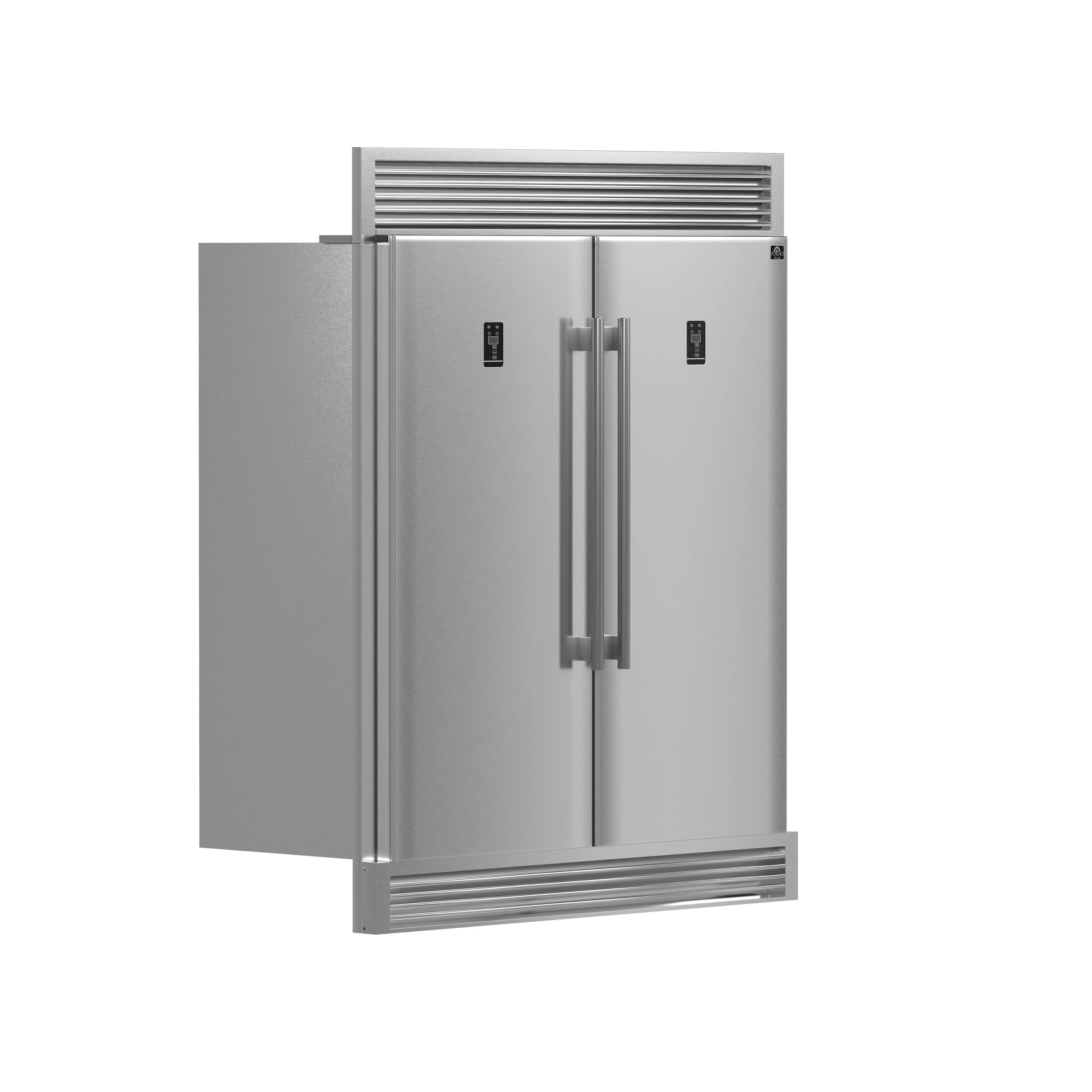 Rizzuto 56-Inch Convertible Refrigerator/Freezer Set, 27.6 cu.ft Total Capacity, Decorative Grill, ENERGY STAR Certified FFFFD193360S