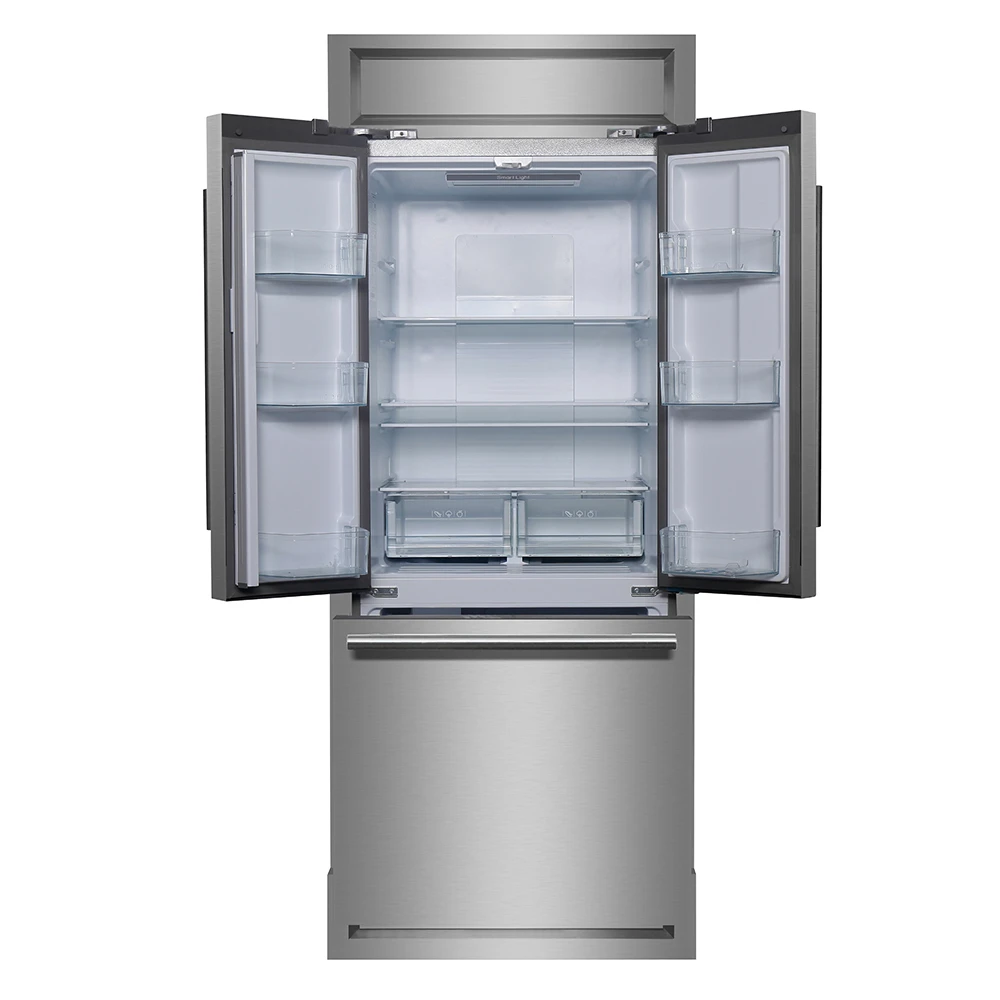 Gallipoli 30-Inch French Door Refrigerator, 17.5 cu.ft Capacity, Modern Decorative Grill, 34-Inch Width, , No Frost Technology, Energy Efficient FFFFD197435MG