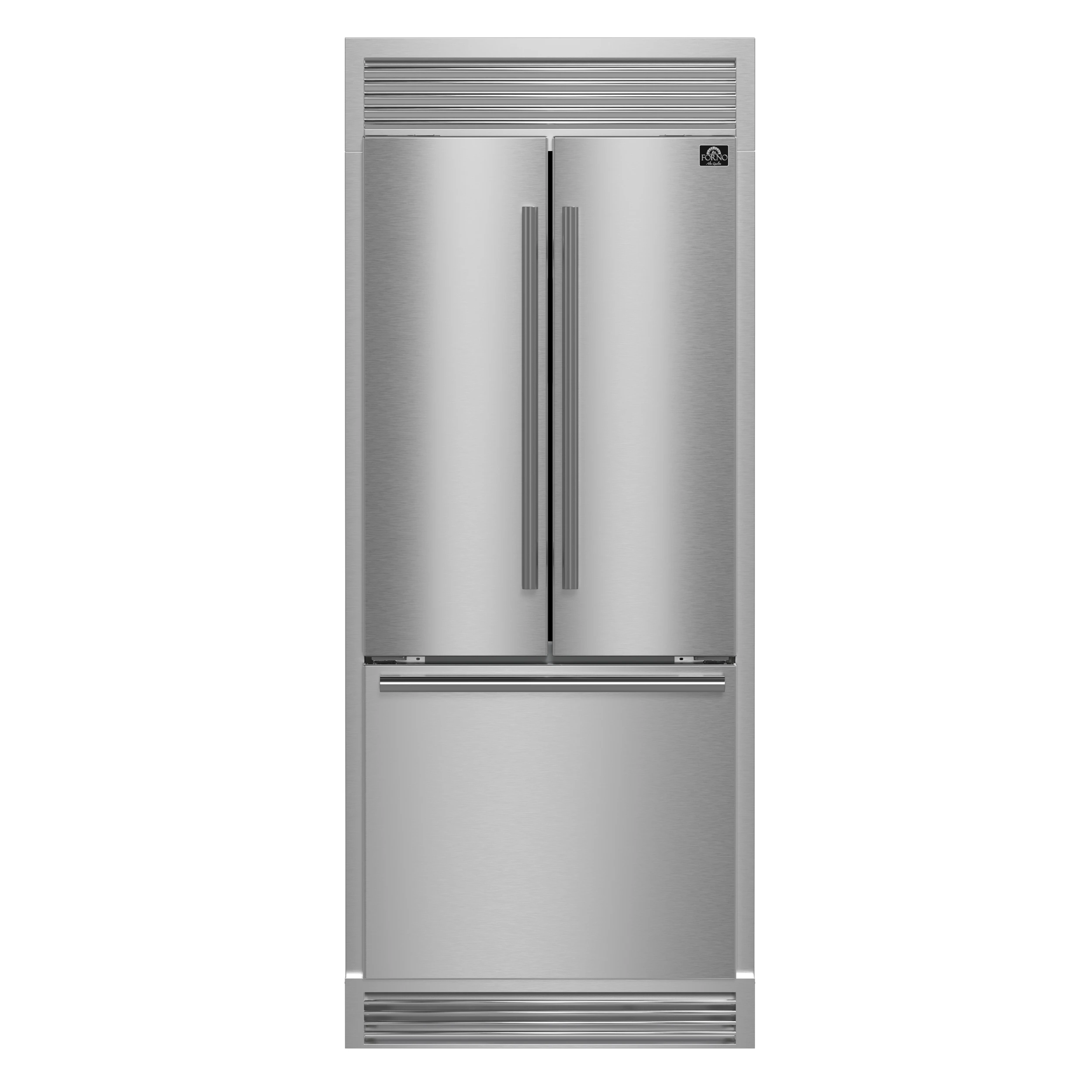 Gallipoli 30-Inch French Door Refrigerator, 17.5 cu.ft Capacity, Decorative Grill, 34-Inch Width, , No Frost Technology, Energy Efficient FFFFD197435SG
