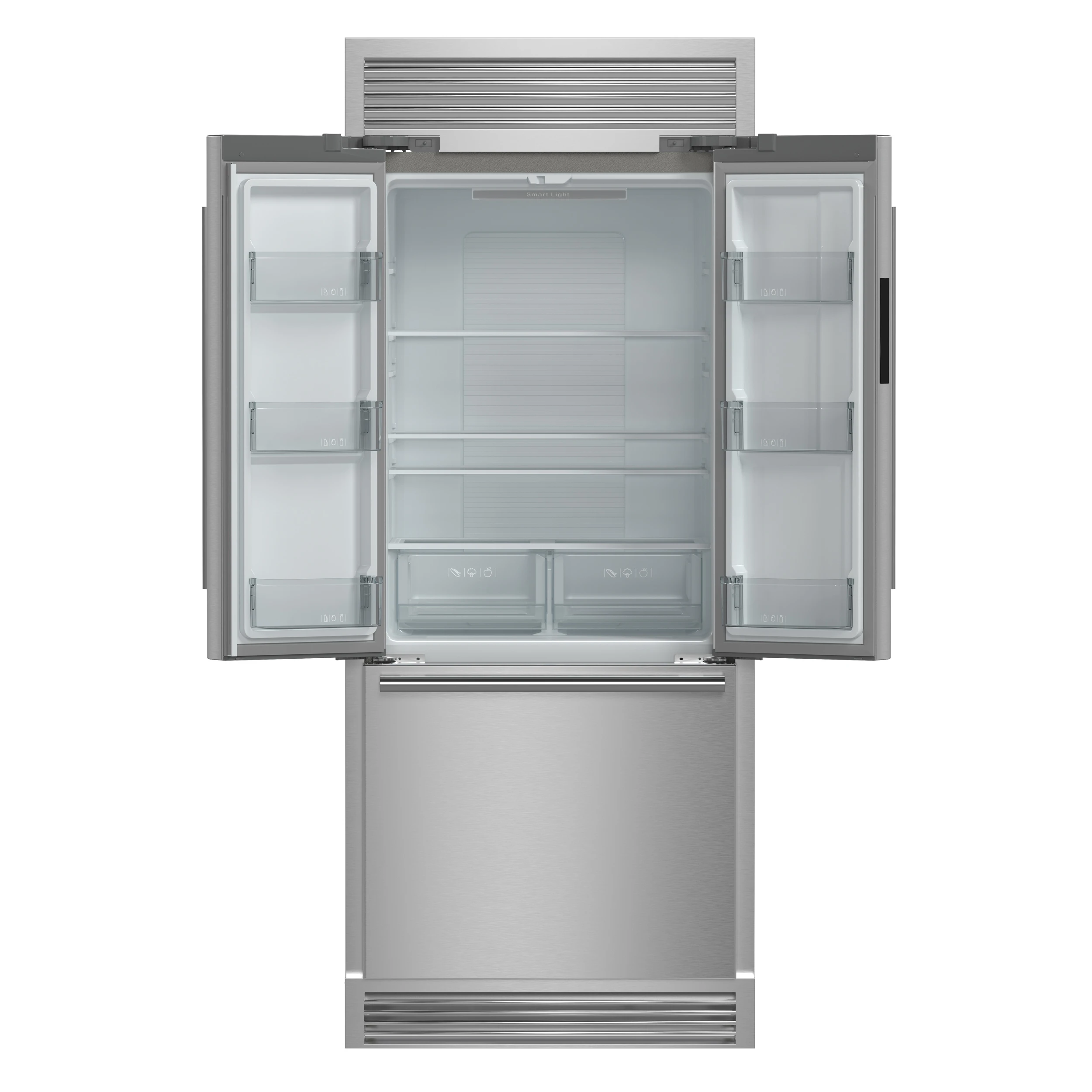 Gallipoli 30-Inch French Door Refrigerator, 17.5 cu.ft Capacity, Decorative Grill, 34-Inch Width, , No Frost Technology, Energy Efficient FFFFD197435SG