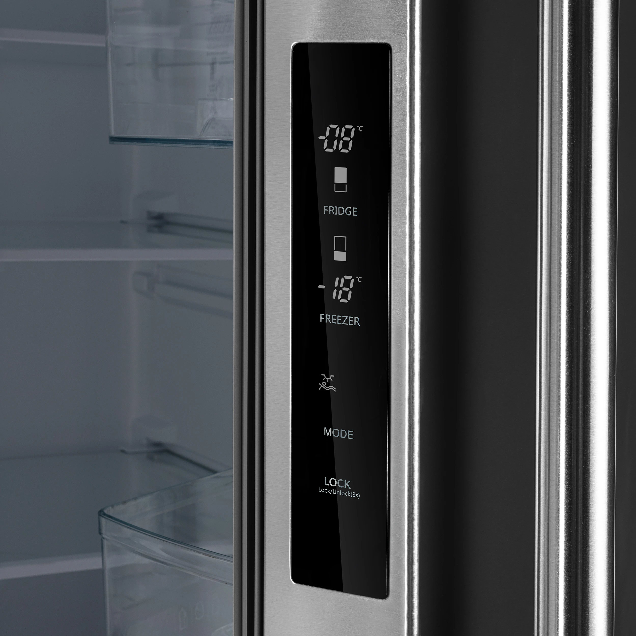 Gallipoli 30-Inch French Door Refrigerator, 17.5 cu.ft Capacity, Decorative Grill, 34-Inch Width, , No Frost Technology, Energy Efficient FFFFD197435SG