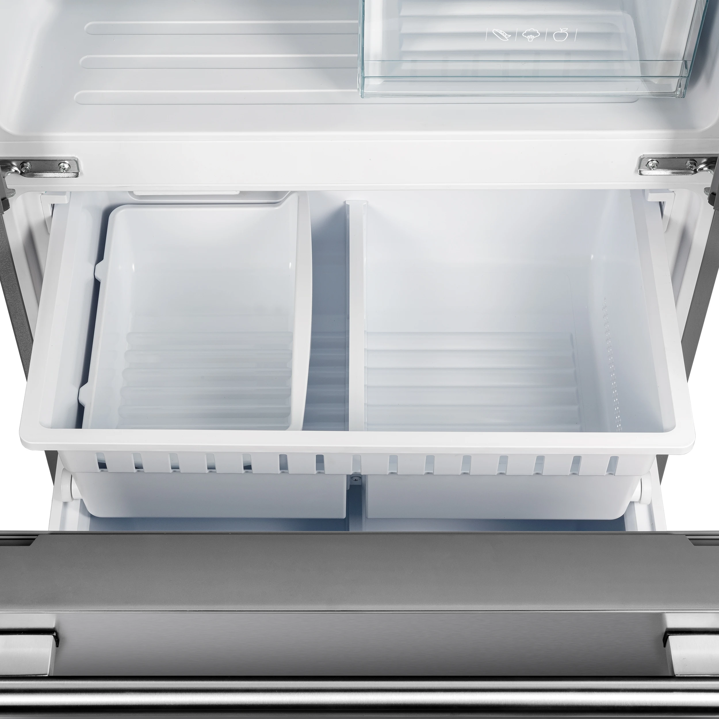 Gallipoli 30-Inch French Door Refrigerator, 17.5 cu.ft Capacity, Decorative Grill, 34-Inch Width, , No Frost Technology, Energy Efficient FFFFD197435SG