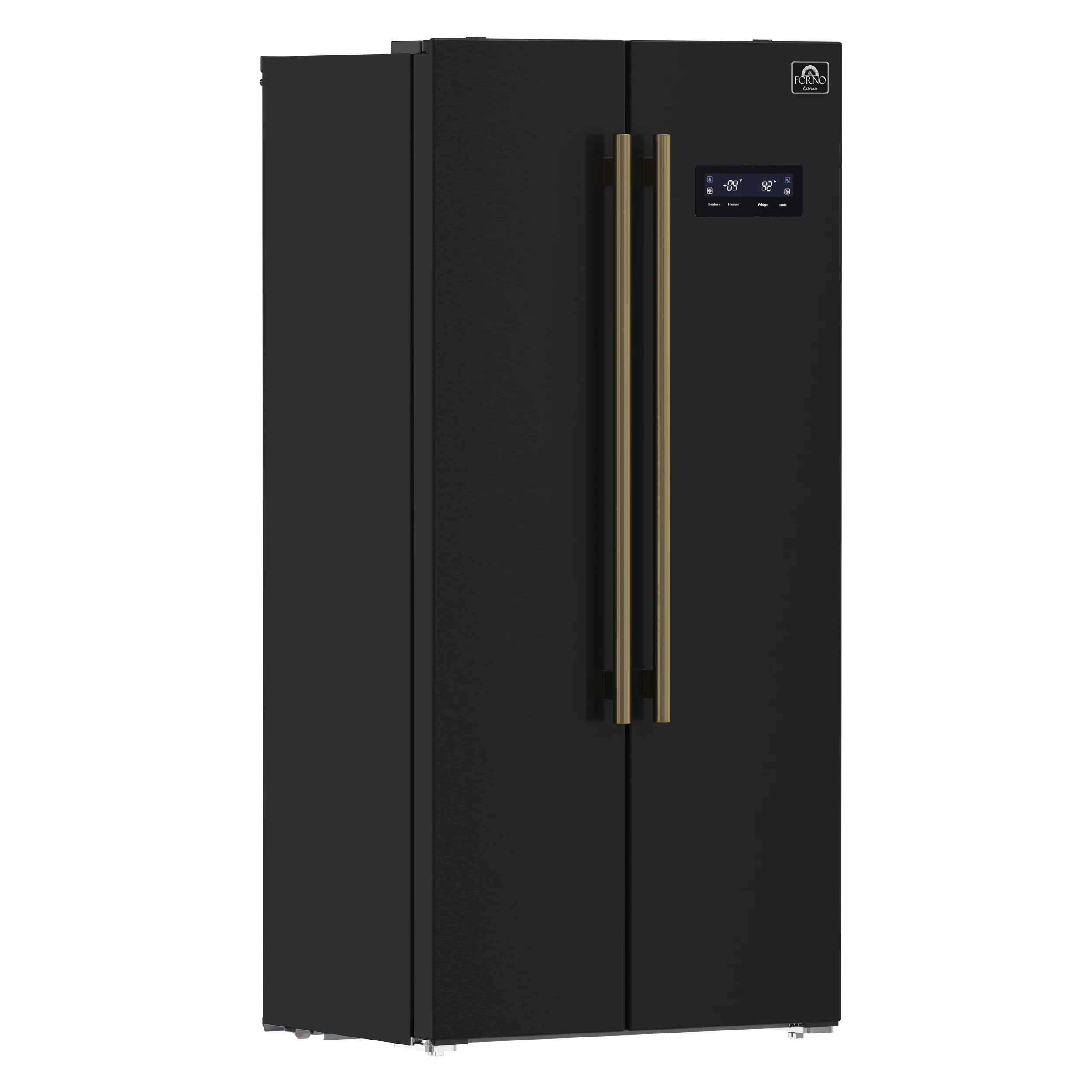 Salerno Espresso 33-Inch Side-by-Side Refrigerator, 15.6 Cu. Ft., Energy-Efficient, No Frost, Modern Design FFRBI180533BLK