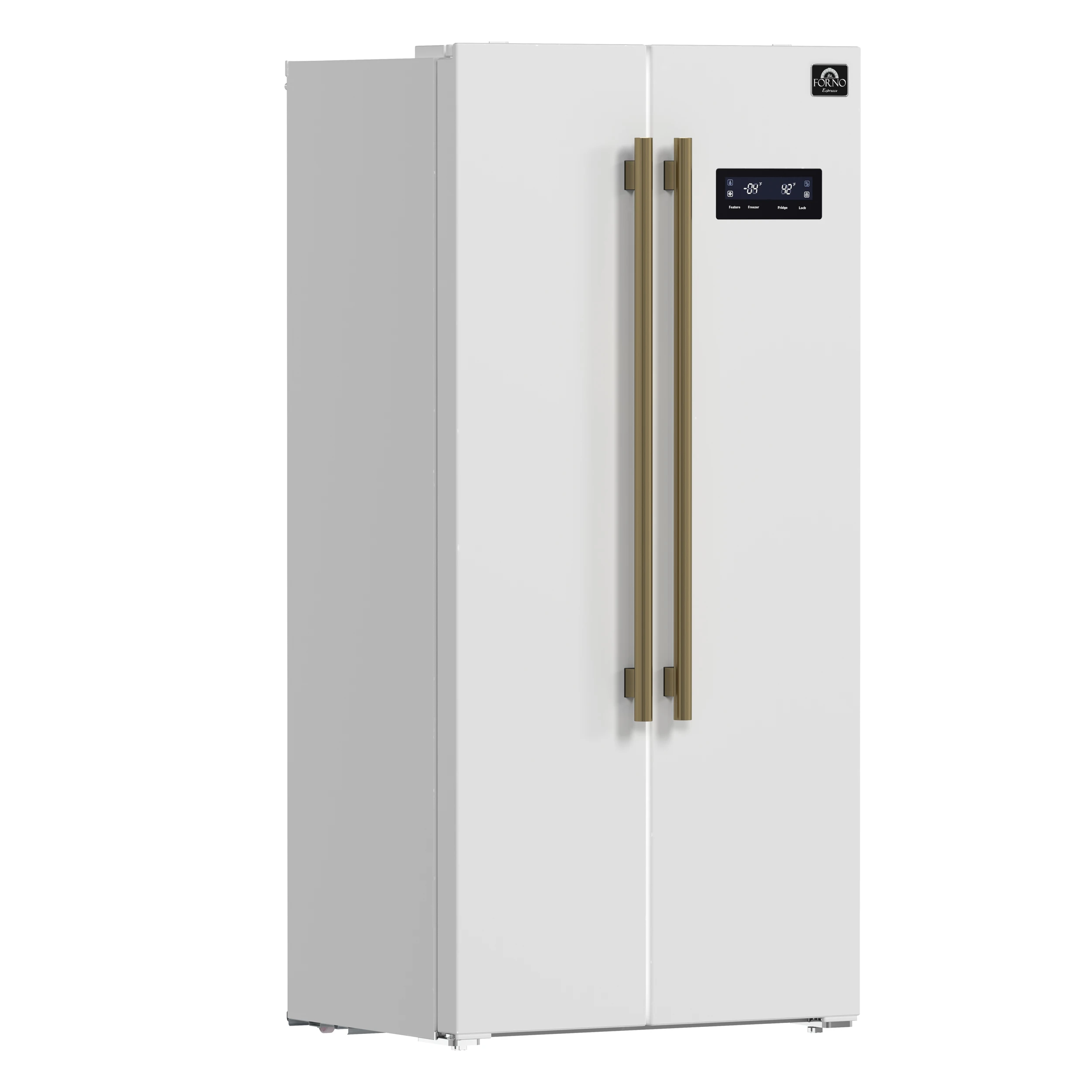Salerno Espresso 33-Inch Side-by-Side Refrigerator, 15.6 Cu. Ft., Energy-Efficient, No Frost, Modern Design FFRBI180533WHT