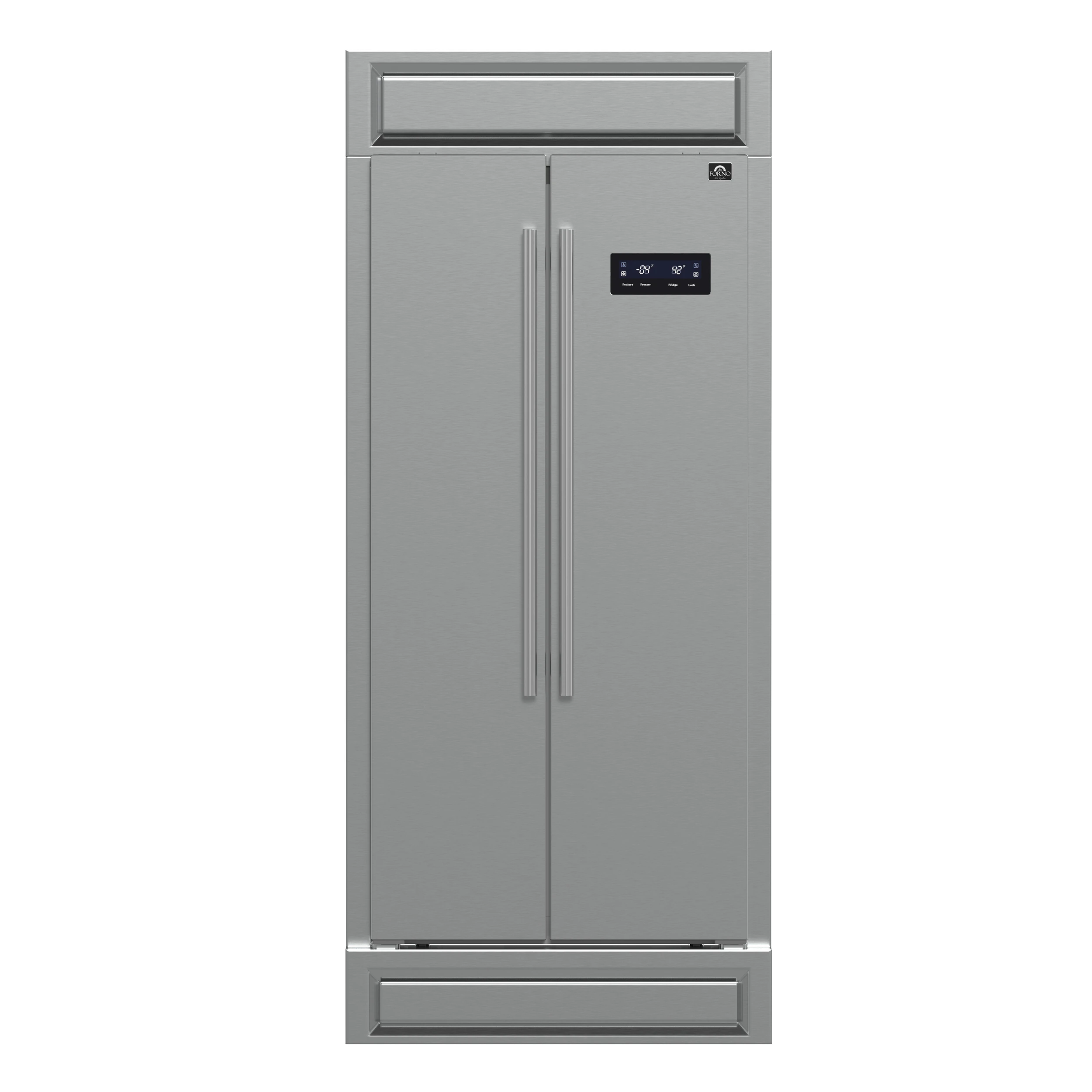 Salerno 37-Inch Built-In Refrigerator, 15.6 cu.ft, Modern Decorative Grill, ENERGY STAR Certified FFRBI180537MG