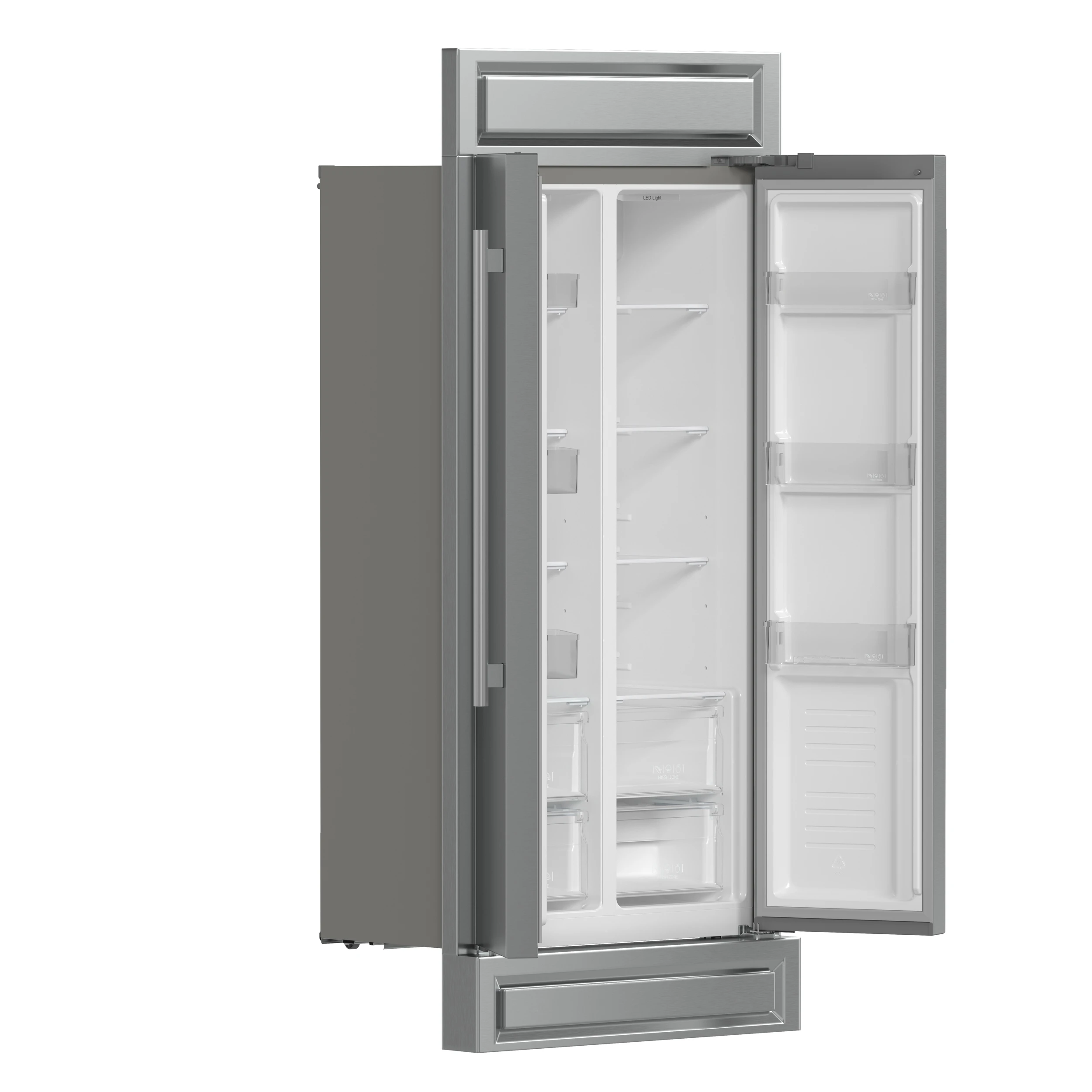 Salerno 37-Inch Built-In Refrigerator, 15.6 cu.ft, Modern Decorative Grill, ENERGY STAR Certified FFRBI180537MG