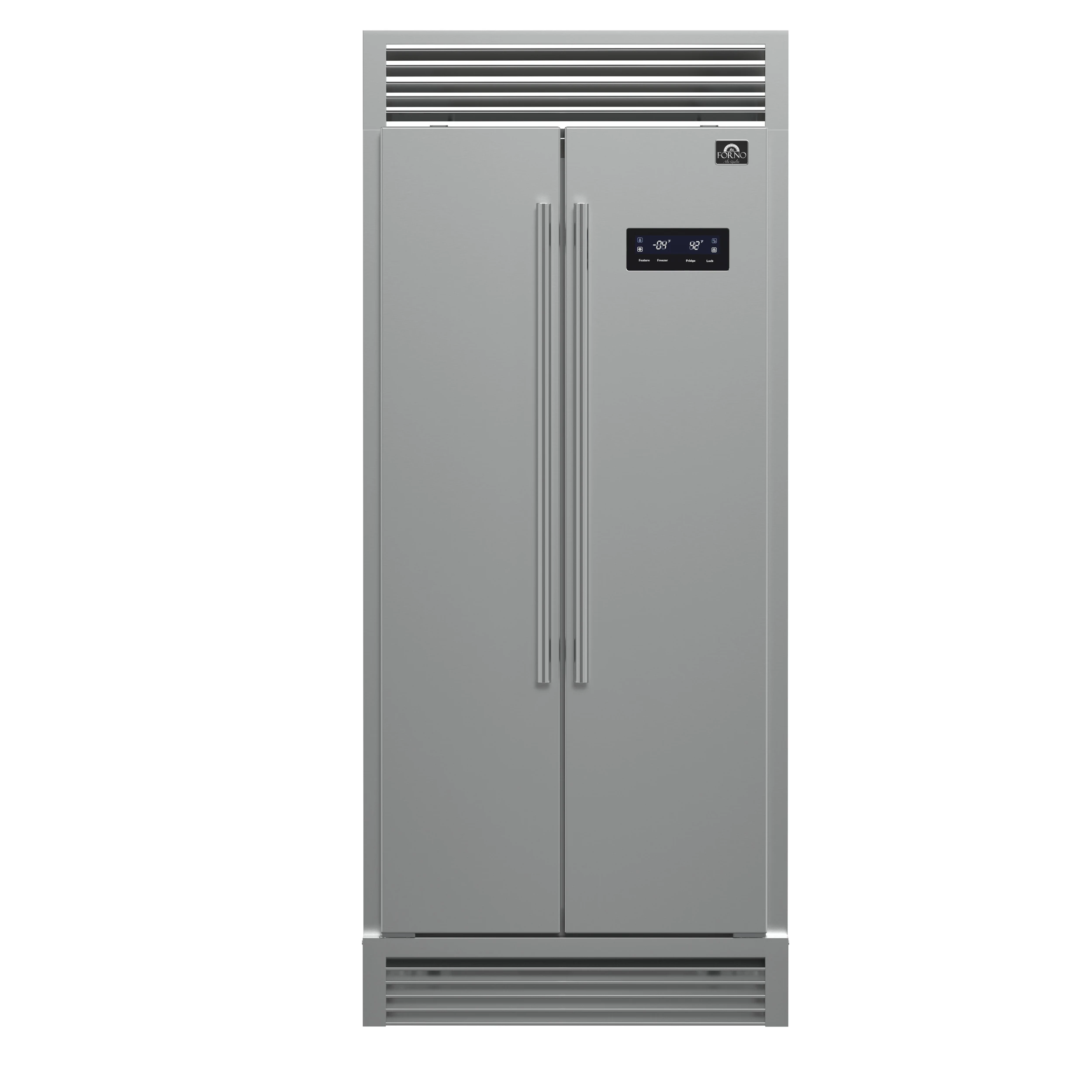 Salerno 37-Inch Built-In Refrigerator, 15.6 cu.ft, Decorative Grill, ENERGY STAR Certified FFRBI180537SG