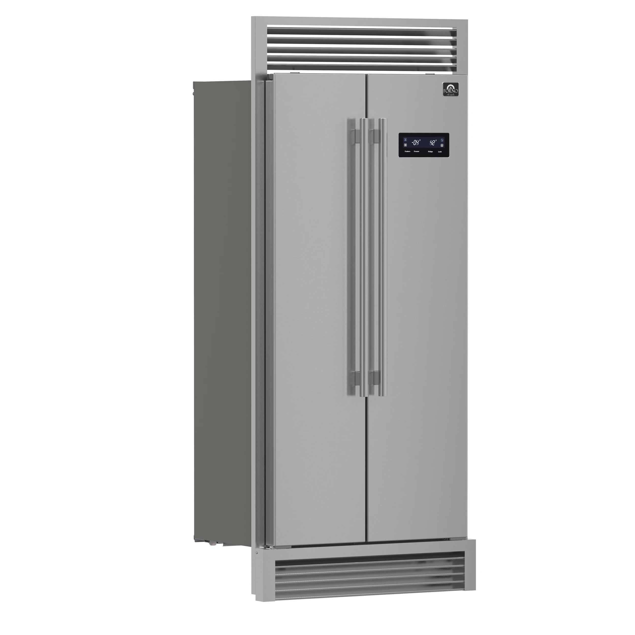 Salerno 37-Inch Built-In Refrigerator, 15.6 cu.ft, Decorative Grill, ENERGY STAR Certified FFRBI180537SG