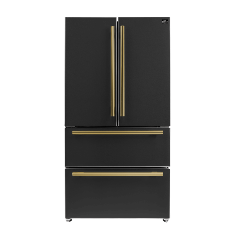 Forno Moena Espresso 36-Inch French Door Refrigerator, 19.2 Cu. Ft., Frost-Free, Automatic Ice Maker, ENERGY STAR Certified Black FFRBI182036BLK Picture 1